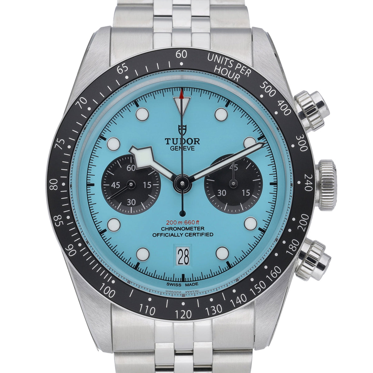 Tudor Black Bay Chrono M79360N with turquoise dial and steel case