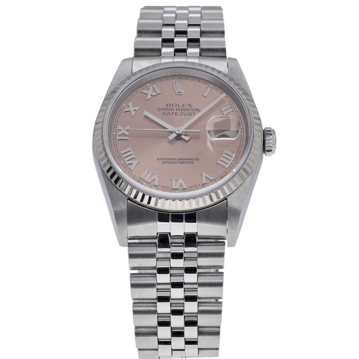 Rolex Datejust 16234 with salmon dial and steel & white gold case - product image 2