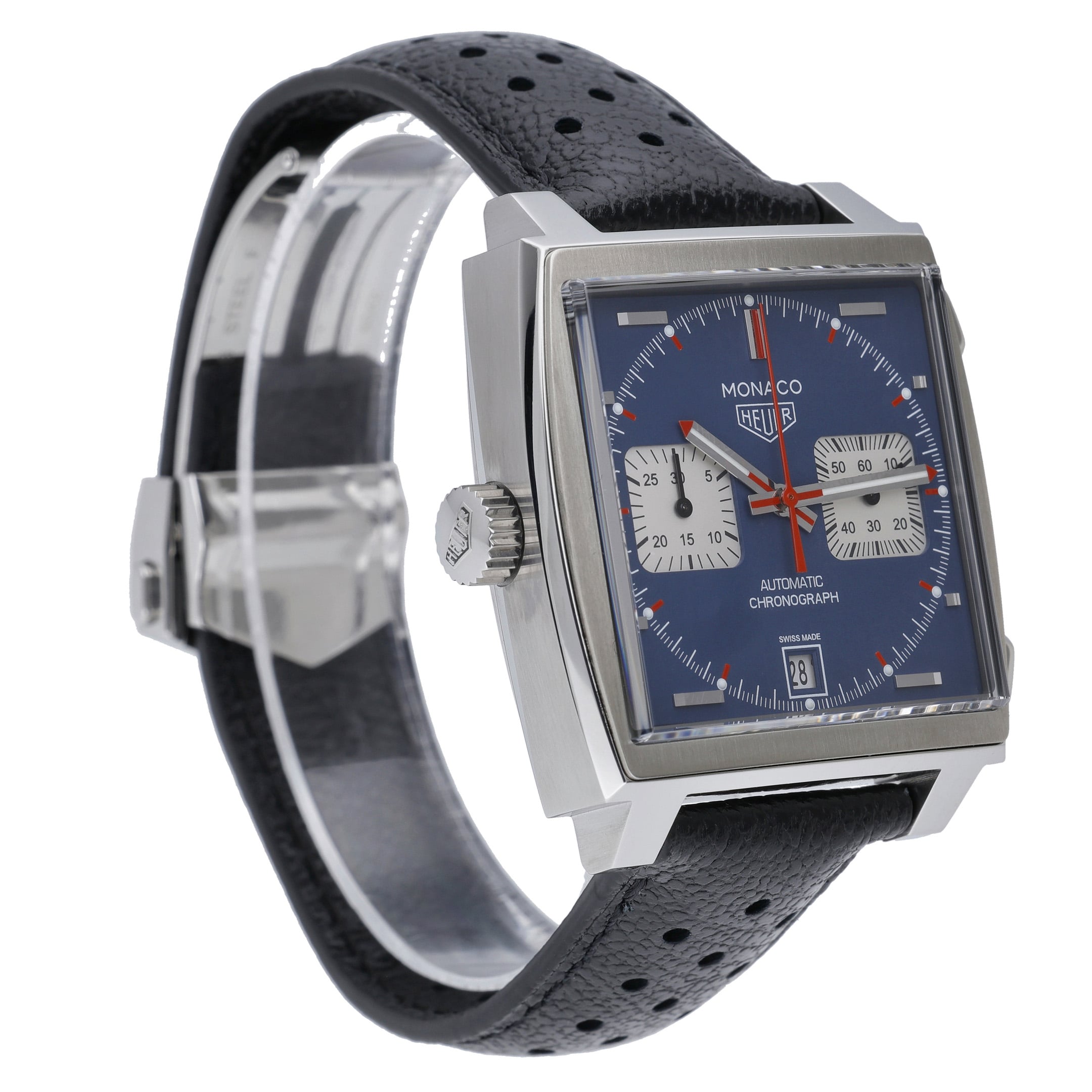 Tag Heuer Monaco CAW211P with blue dial and steel case - product image 4
