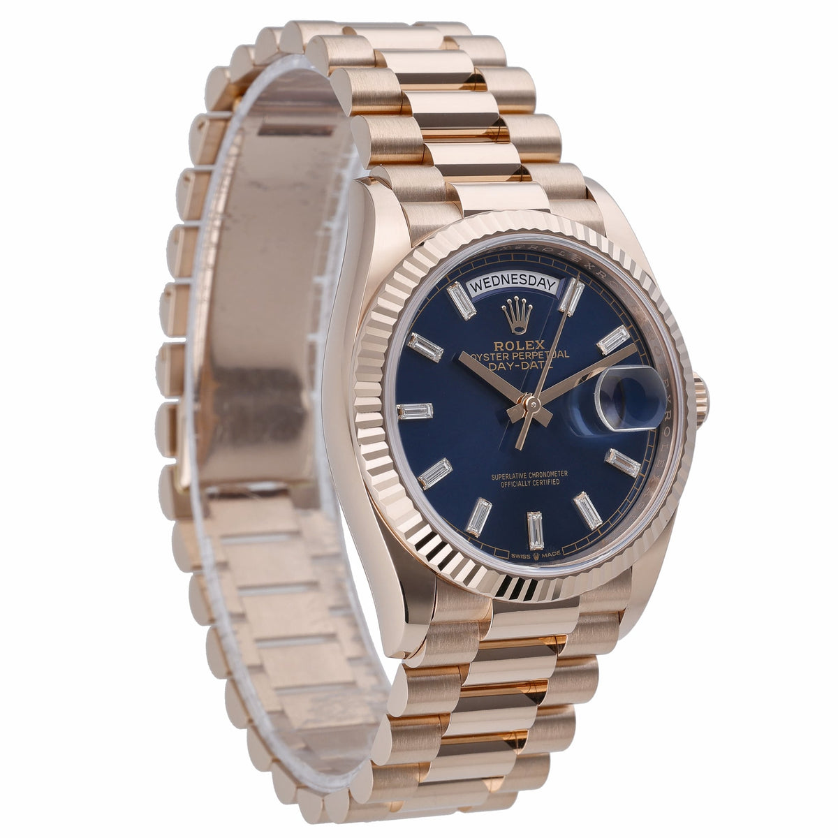 Rolex Day-Date 36 128235 with blue dial and 18ct rose gold case - product image 4