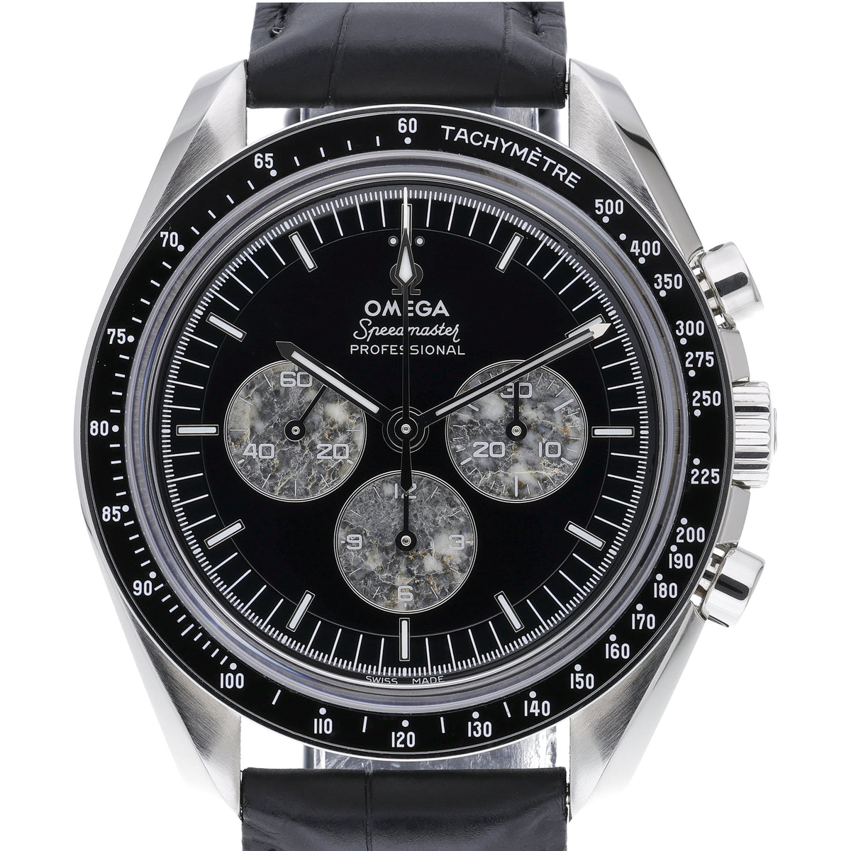 Omega Speedmaster Calibre 321 311.93.42.30.99.001 with black dial and platinum case
