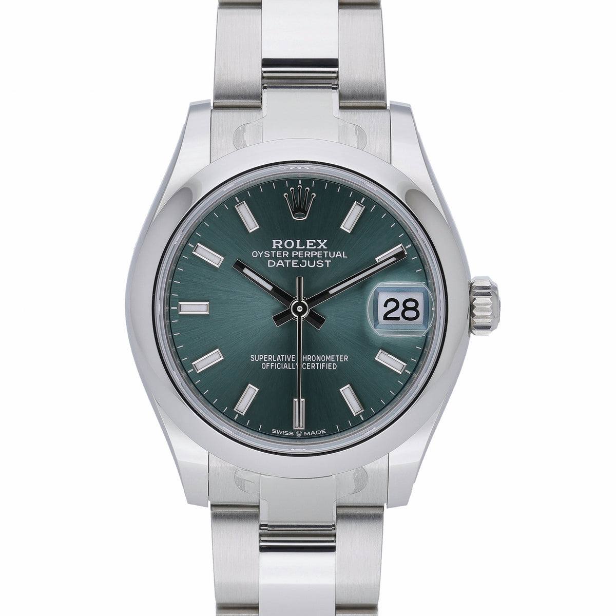 Rolex Datejust 278240 with green dial and oystersteel case