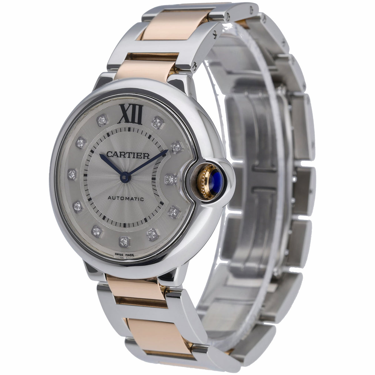 Cartier Ballon Bleu 3284 with silver dial and steel & rose gold case - product image 3