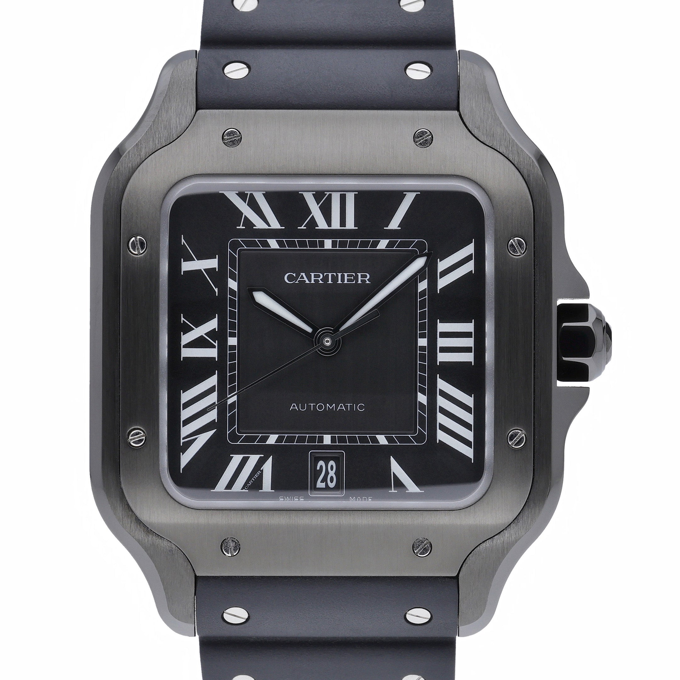 Cartier Santos De Cartier WSSA0039 with black dial and steel case