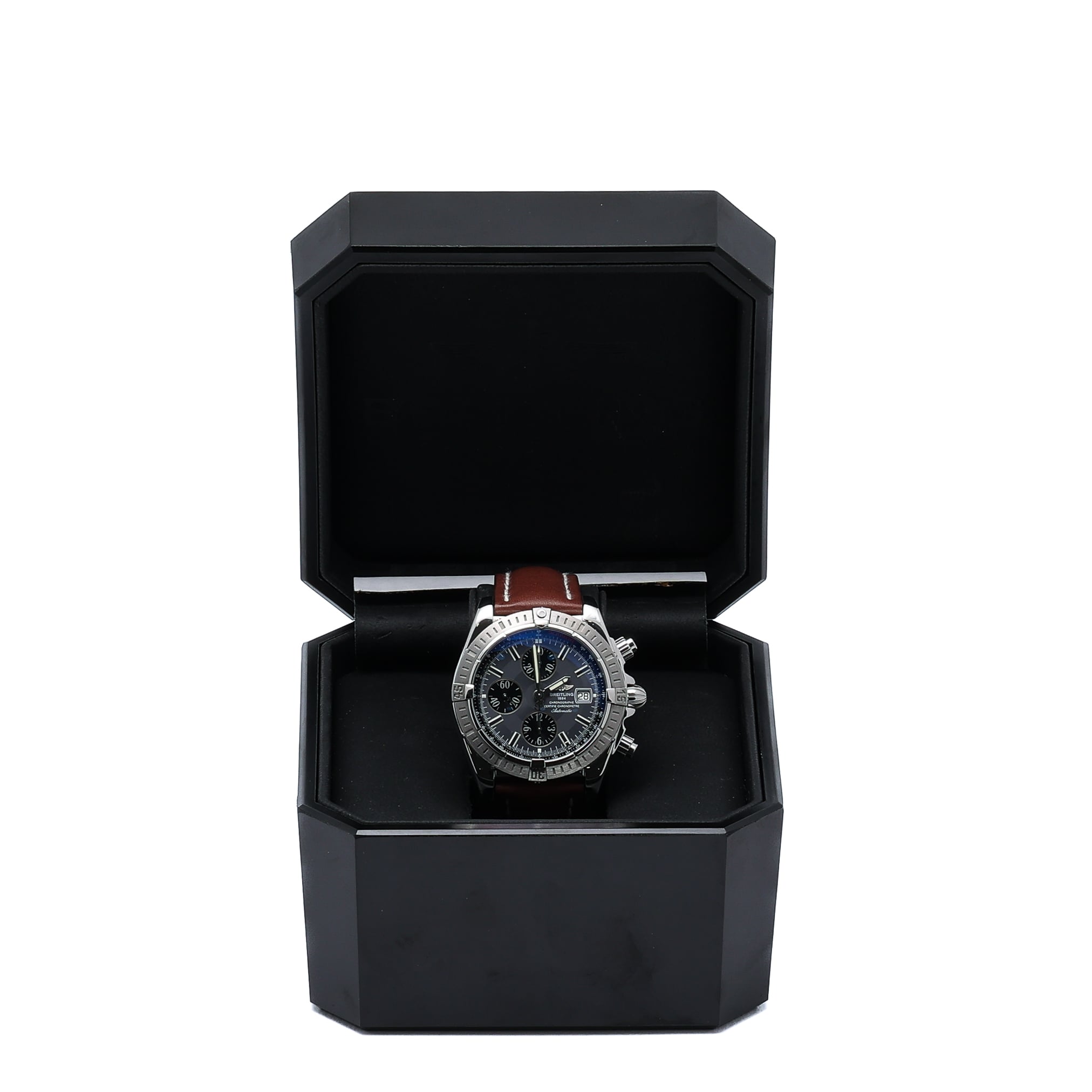 Breitling Chronomat Evolution A13356 with blue dial and steel case
