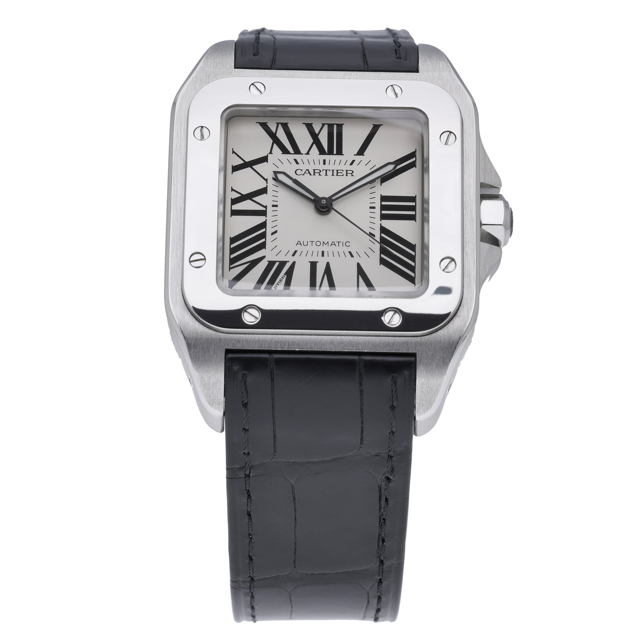 Cartier Santos 100 2656 with white dial and steel case - product image 3
