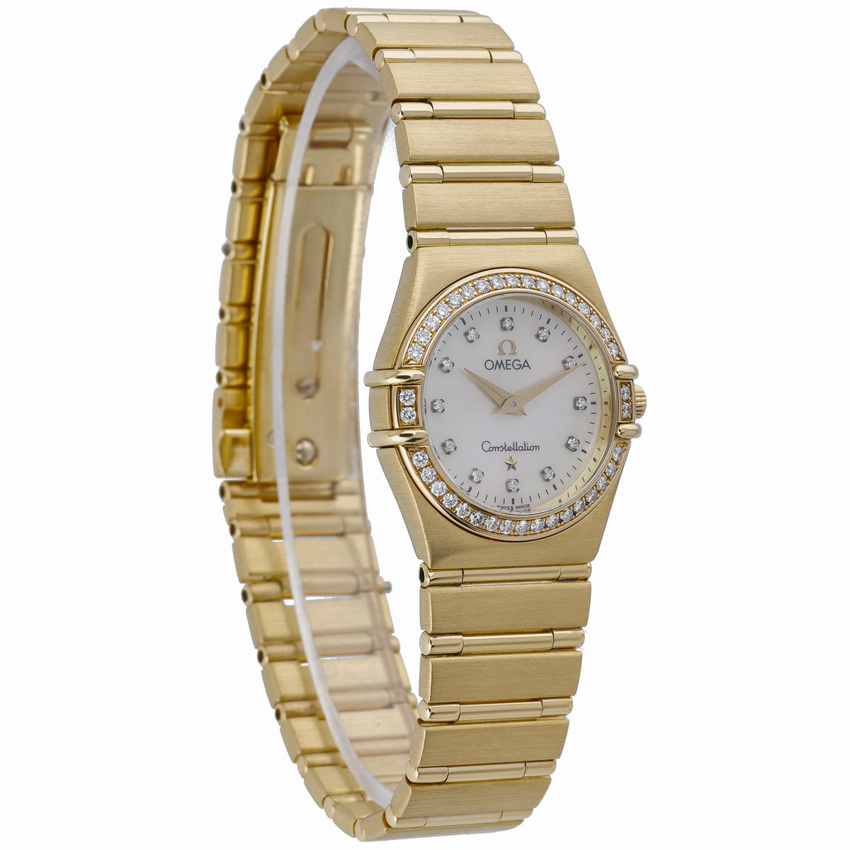 Omega Constellation 895.1201 with white mop dial and 18ct yellow gold case - product image 4