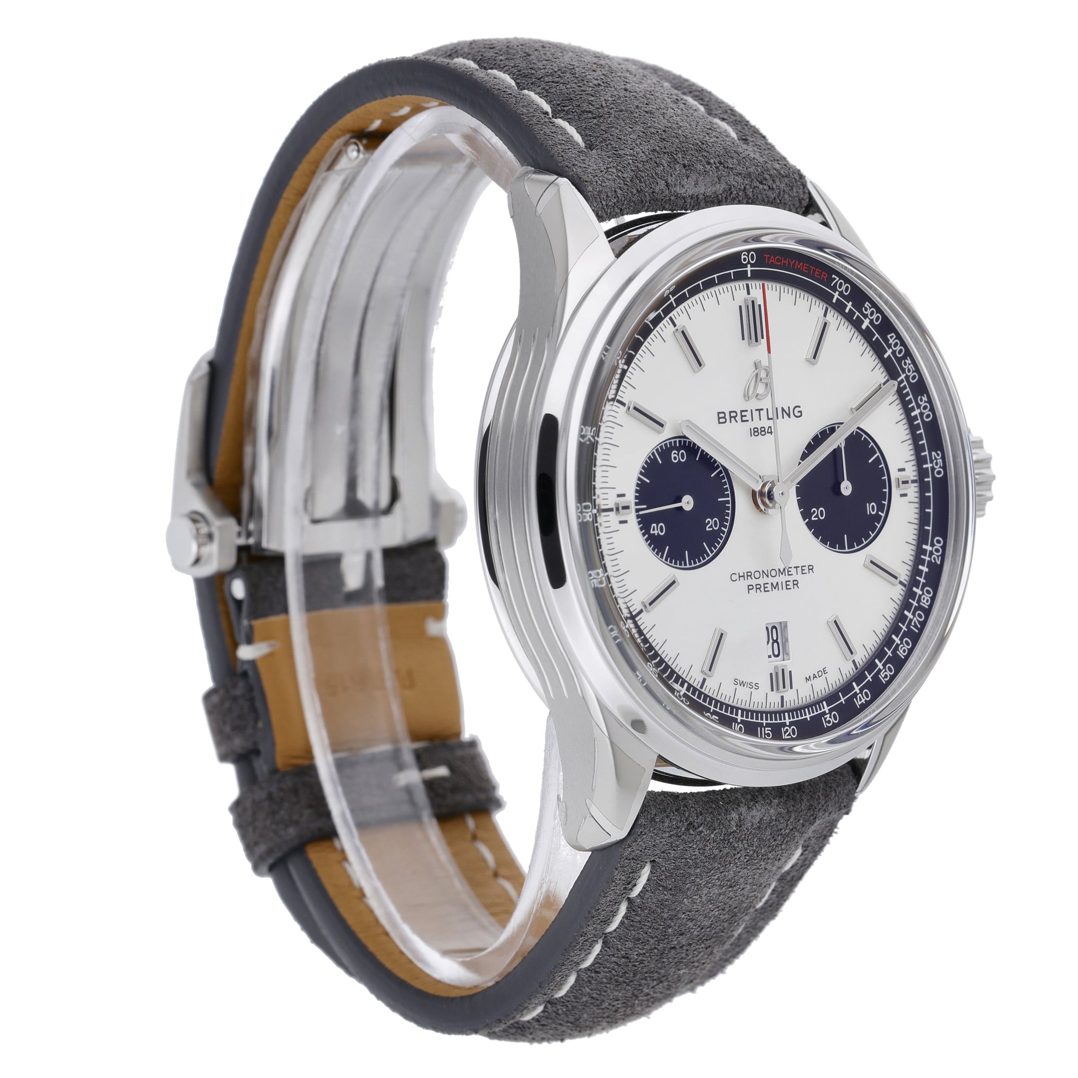 Breitling Premier B01 Chronograph 42 AB0118221G1X1 with white dial and steel case - product image 4
