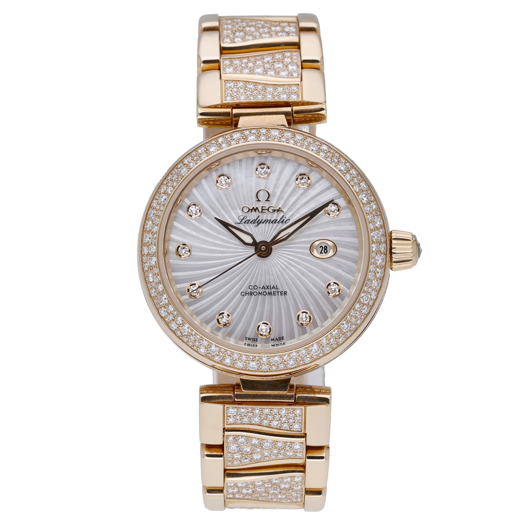 Omega De Ville Ladymatic 425.65.34.20.55.005 with mother of pearl dial and 18ct rose gold case - product image 2