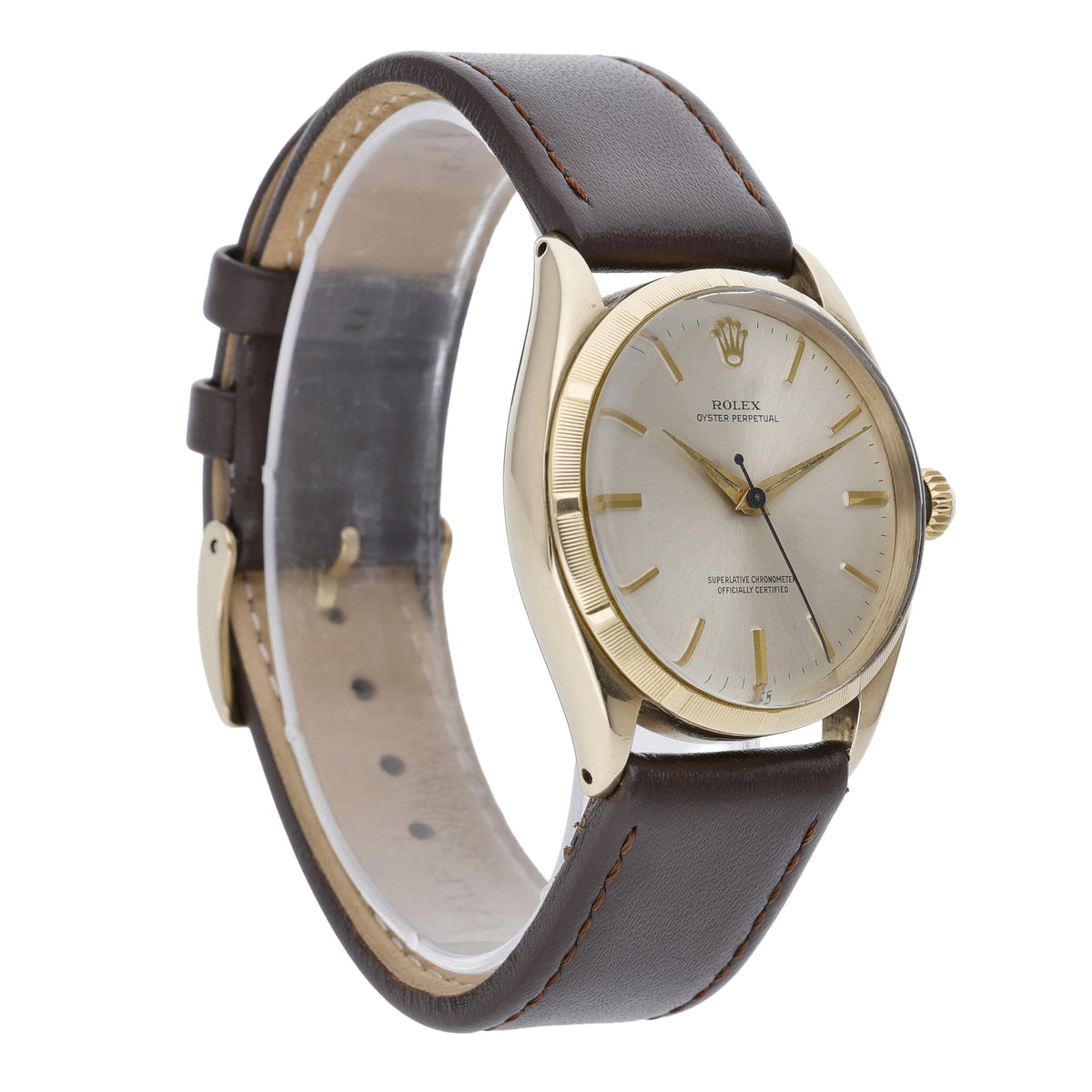 Rolex Oyster Perpetual 1003 with silver dial and 9ct yellow gold case - product image 4