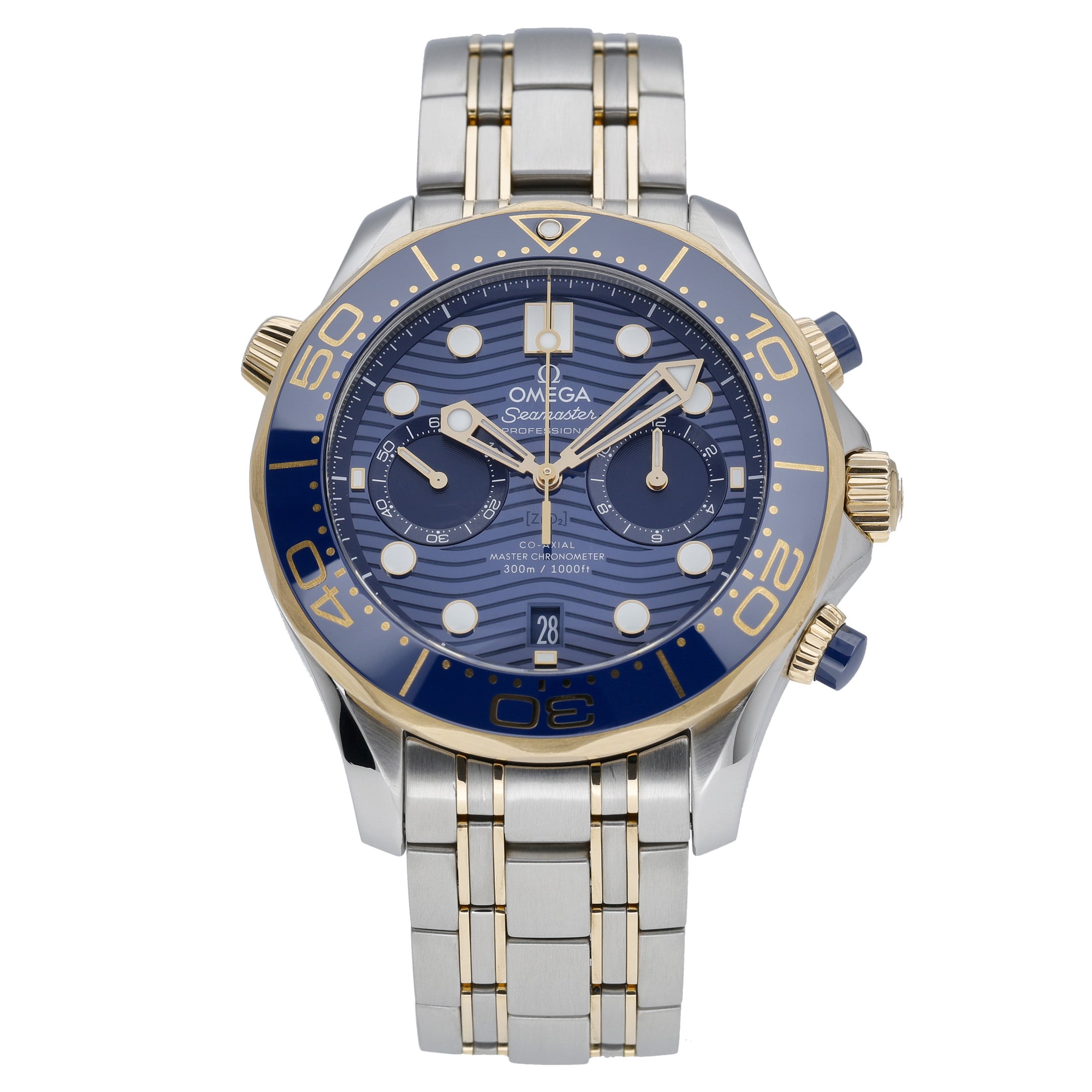 Omega Seamaster Diver 300 M 210.20.44.51.03.001 with blue dial and steel & yellow gold case - product image 3