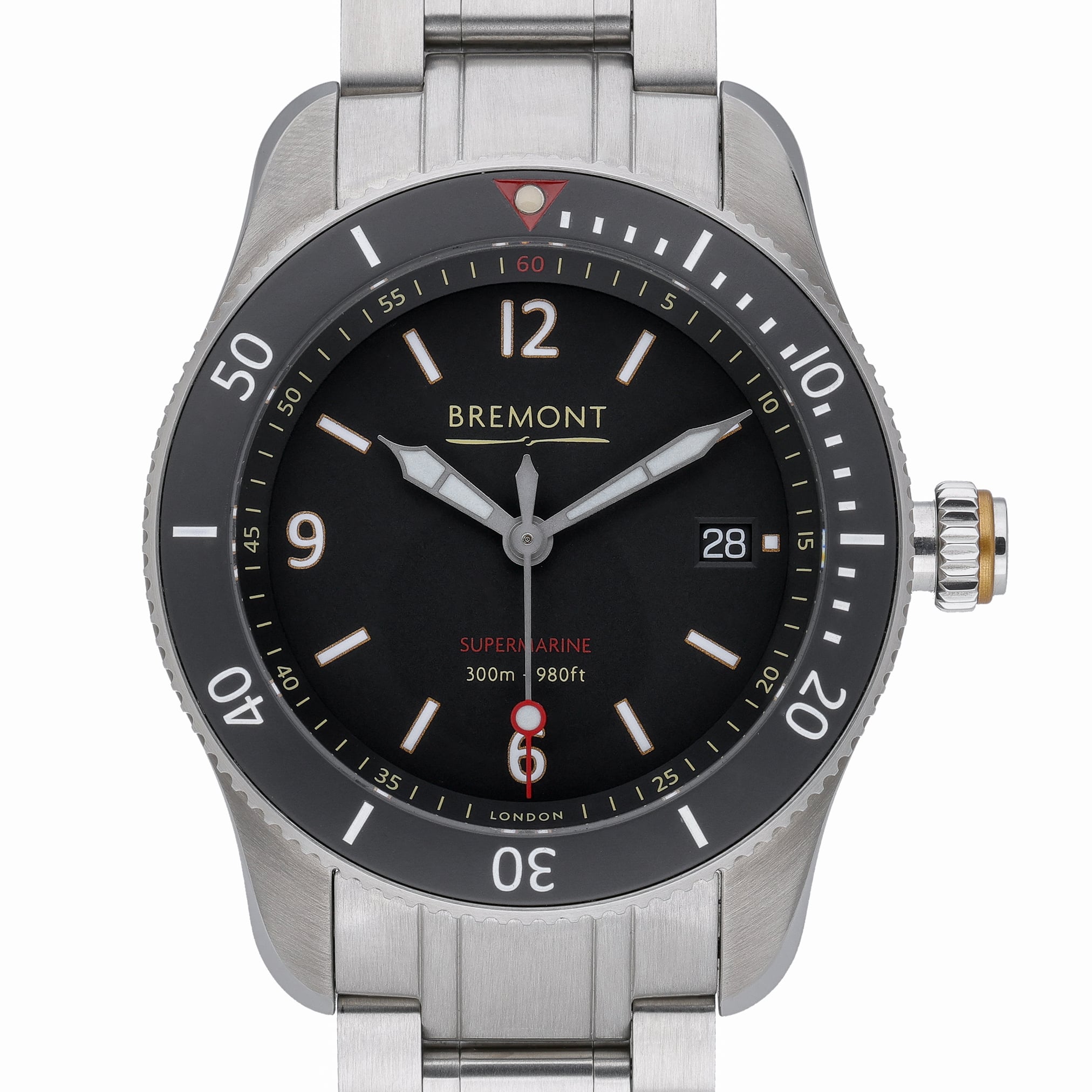 Bremont Supermarine S300-BK-B with black dial and steel case
