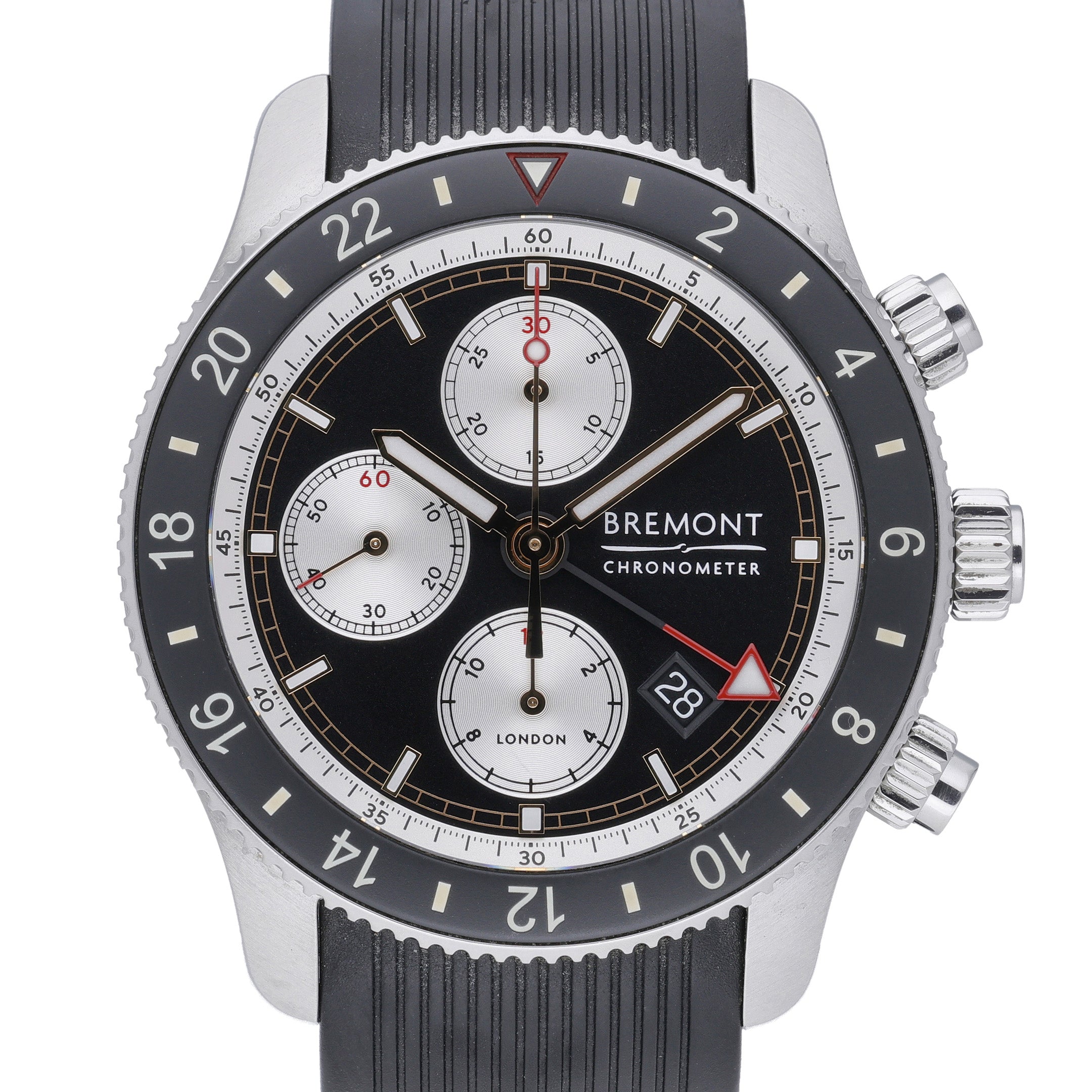 Bremont Supermarine Smarinechrono-BK-R-S with black dial and steel case