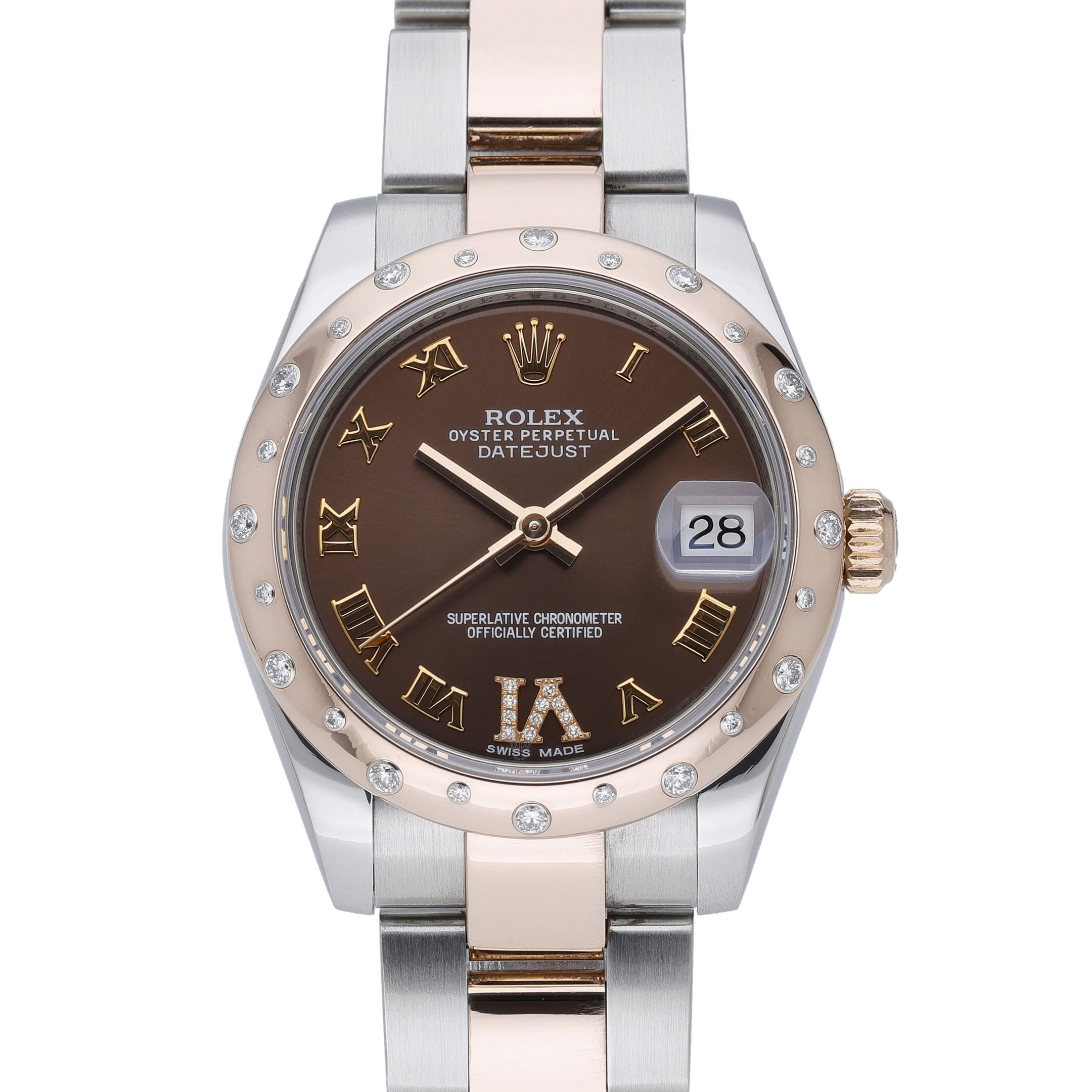 Rolex Datejust 31 178341 with chocolate dial and steel & rose gold case