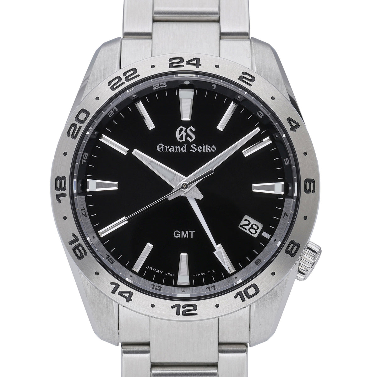 Grand Seiko GMT Quartz SBGN027G with black dial and steel case