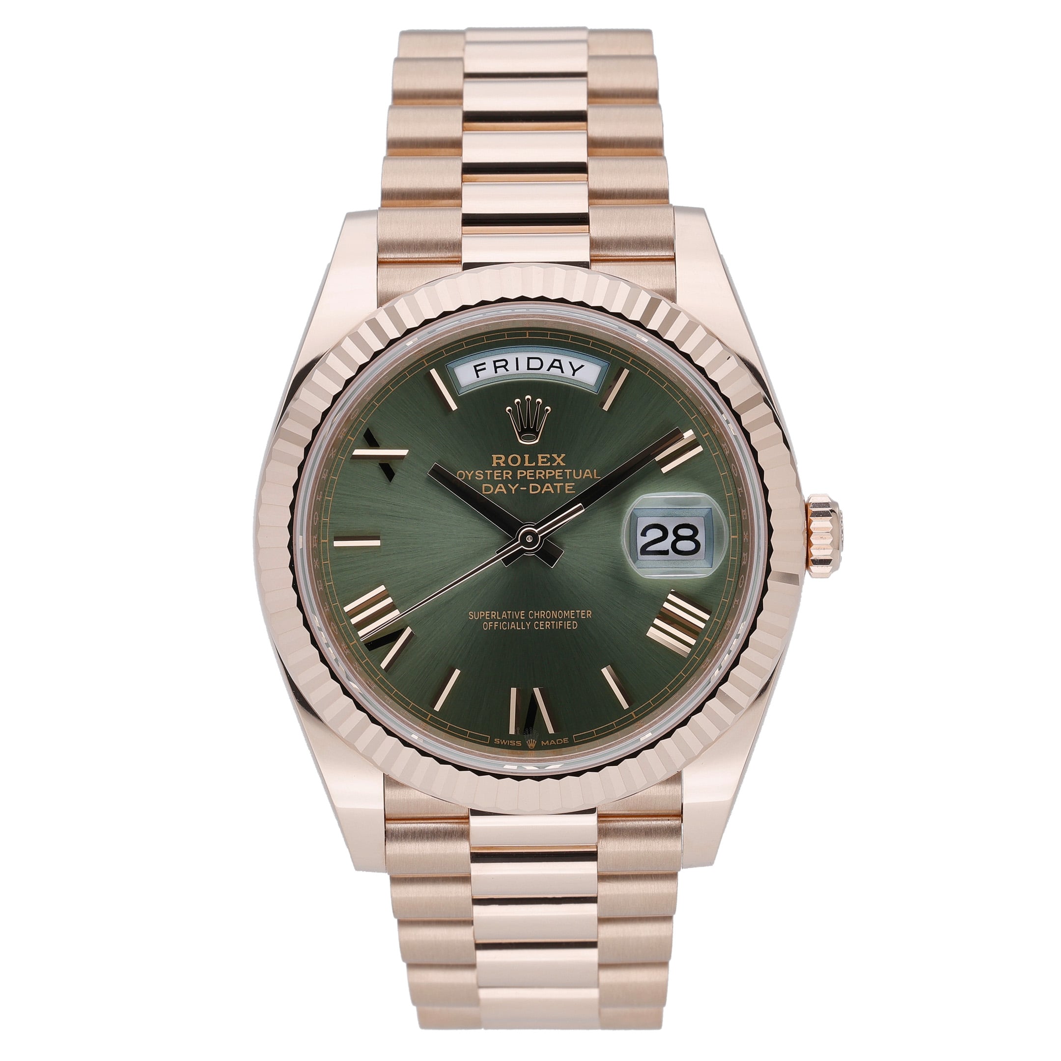 Rolex Day-Date 40 228235 with olive green dial and 18ct rose gold case - product image 2