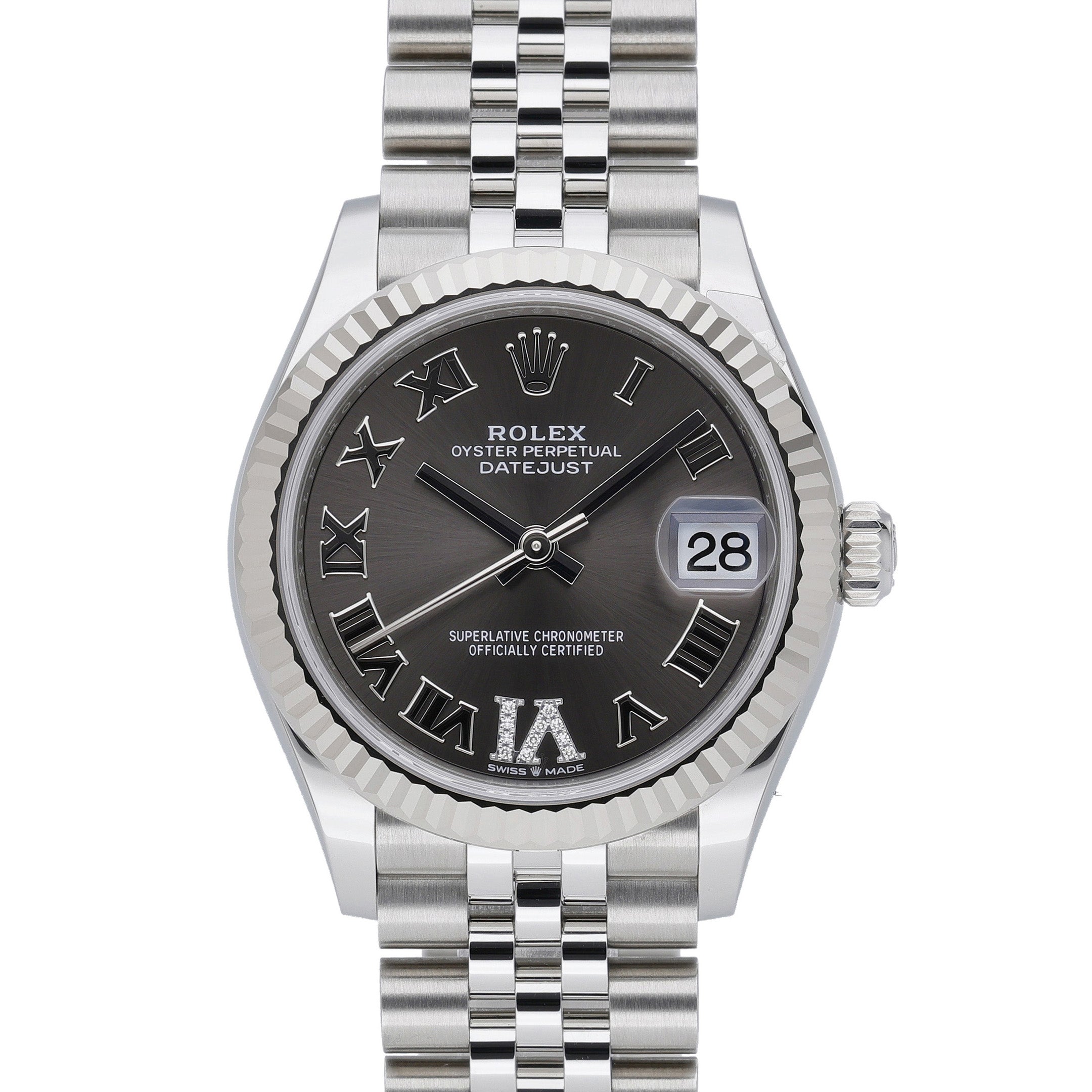 Rolex Datejust 278274 with dark grey dial and steel & white gold case