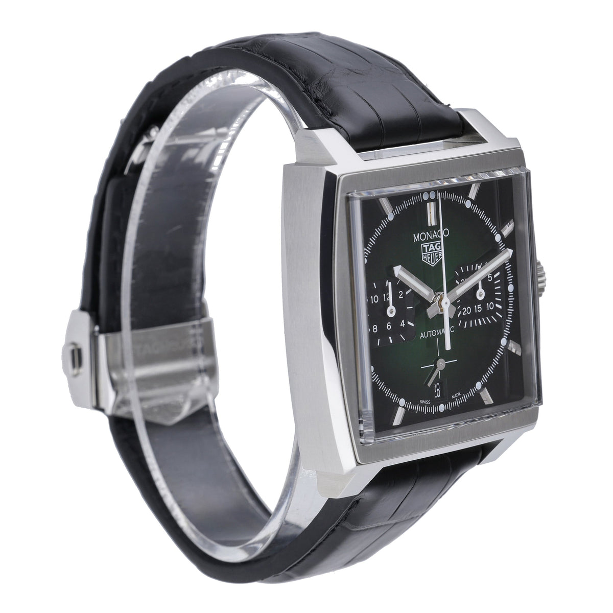 Tag Heuer Monaco CBL2116 with green dial and steel case - product image 4