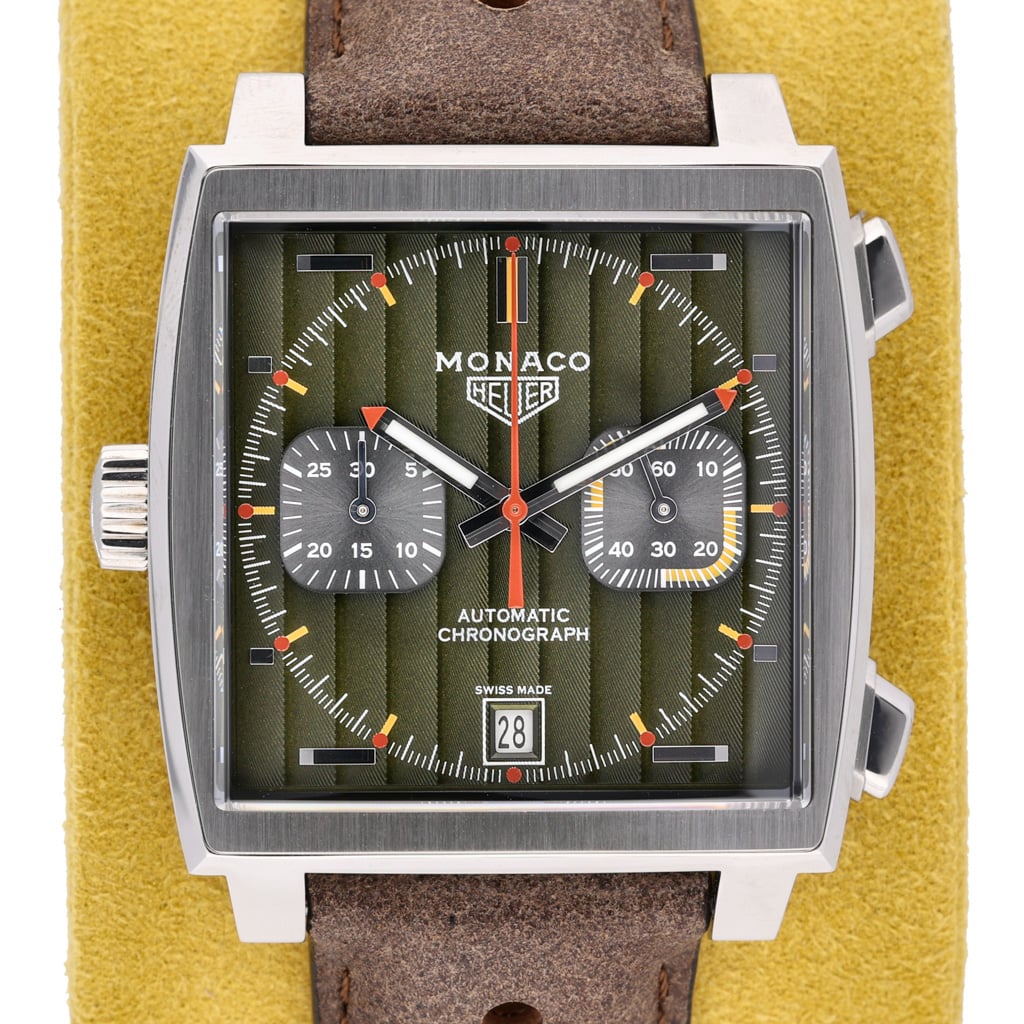 Tag Heuer Monaco CAW211V with green dial and steel case - product image 2