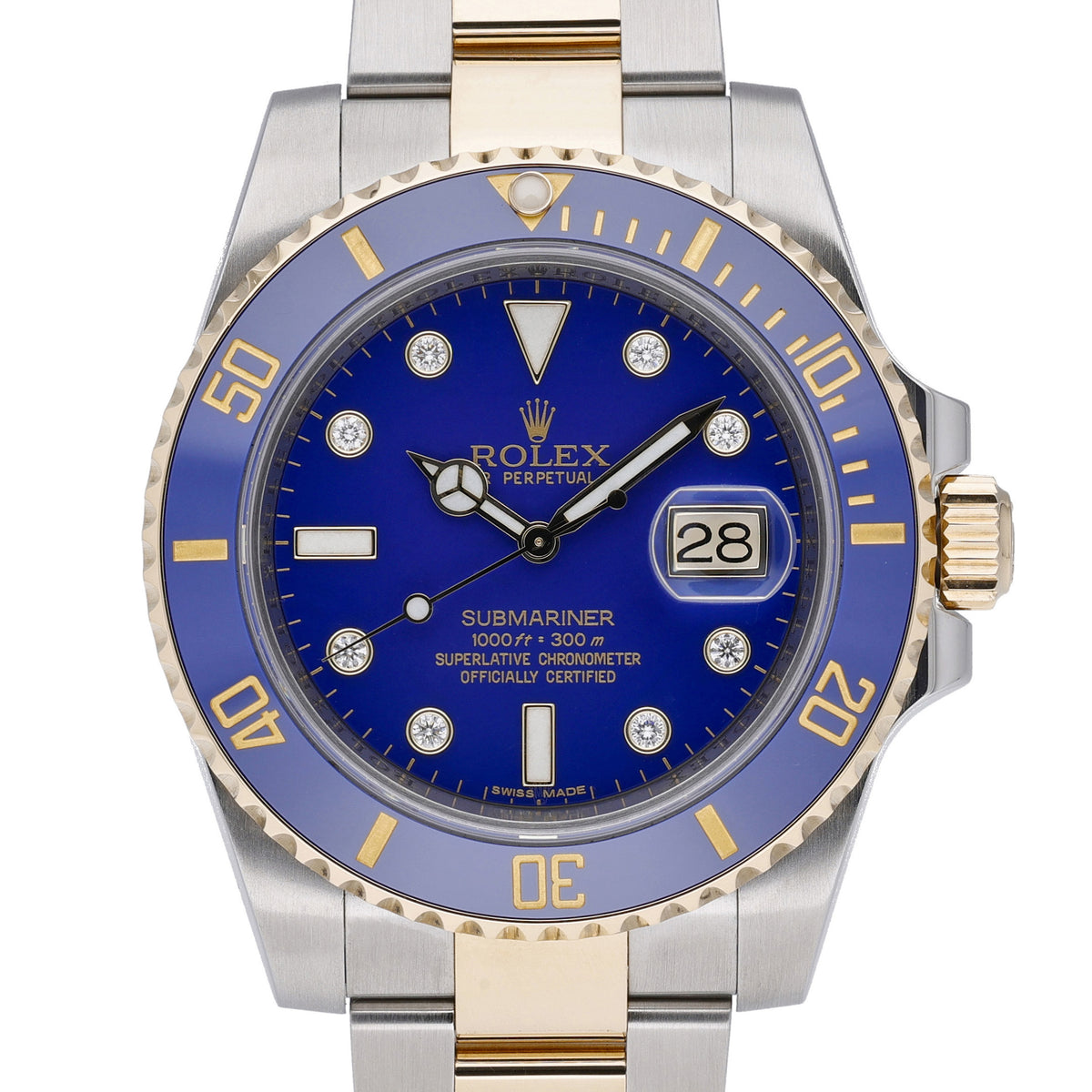 Rolex Submariner 116613LB with blue dial and steel & yellow gold case