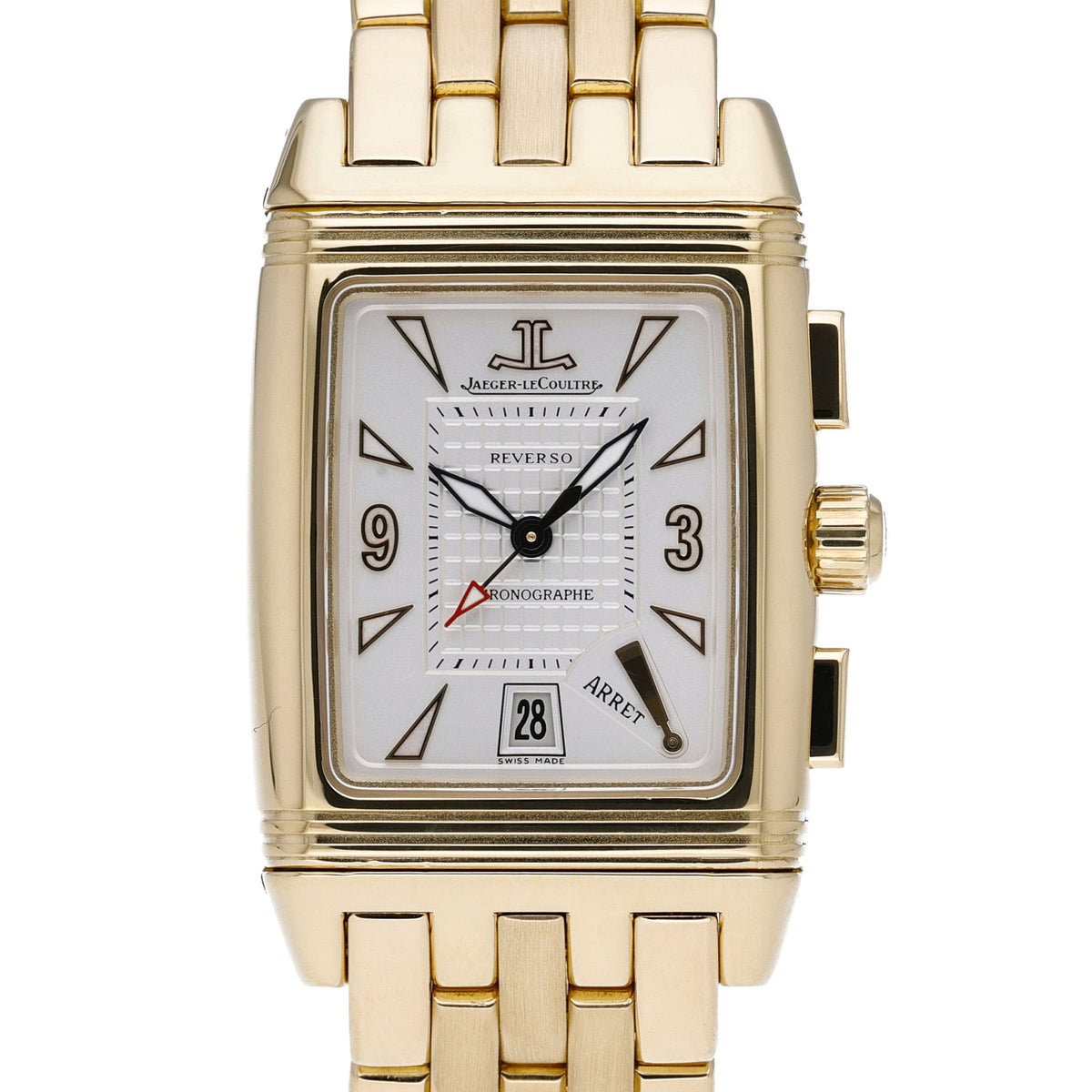 Jaeger-LeCoultre Gran Sport Chrono 295.1.59 with white dial and 18ct yellow gold case