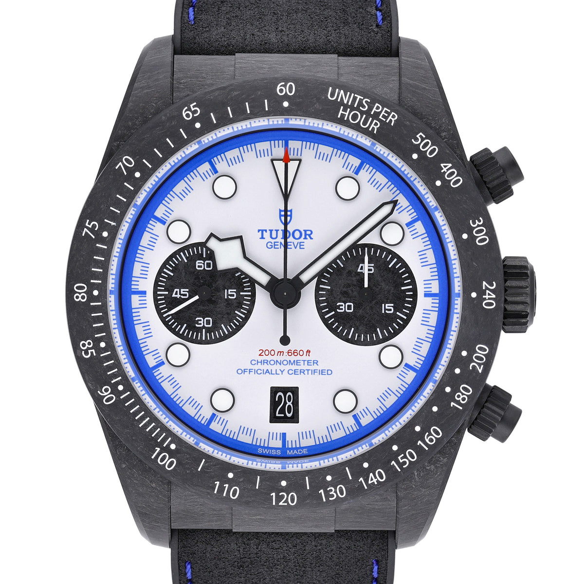 Tudor Black Bay Chrono 79377KN with white dial and carbon case