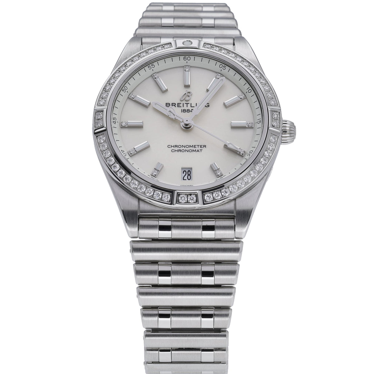 Breitling Chronomat A10380 with white diamond dial and steel case - product image 2