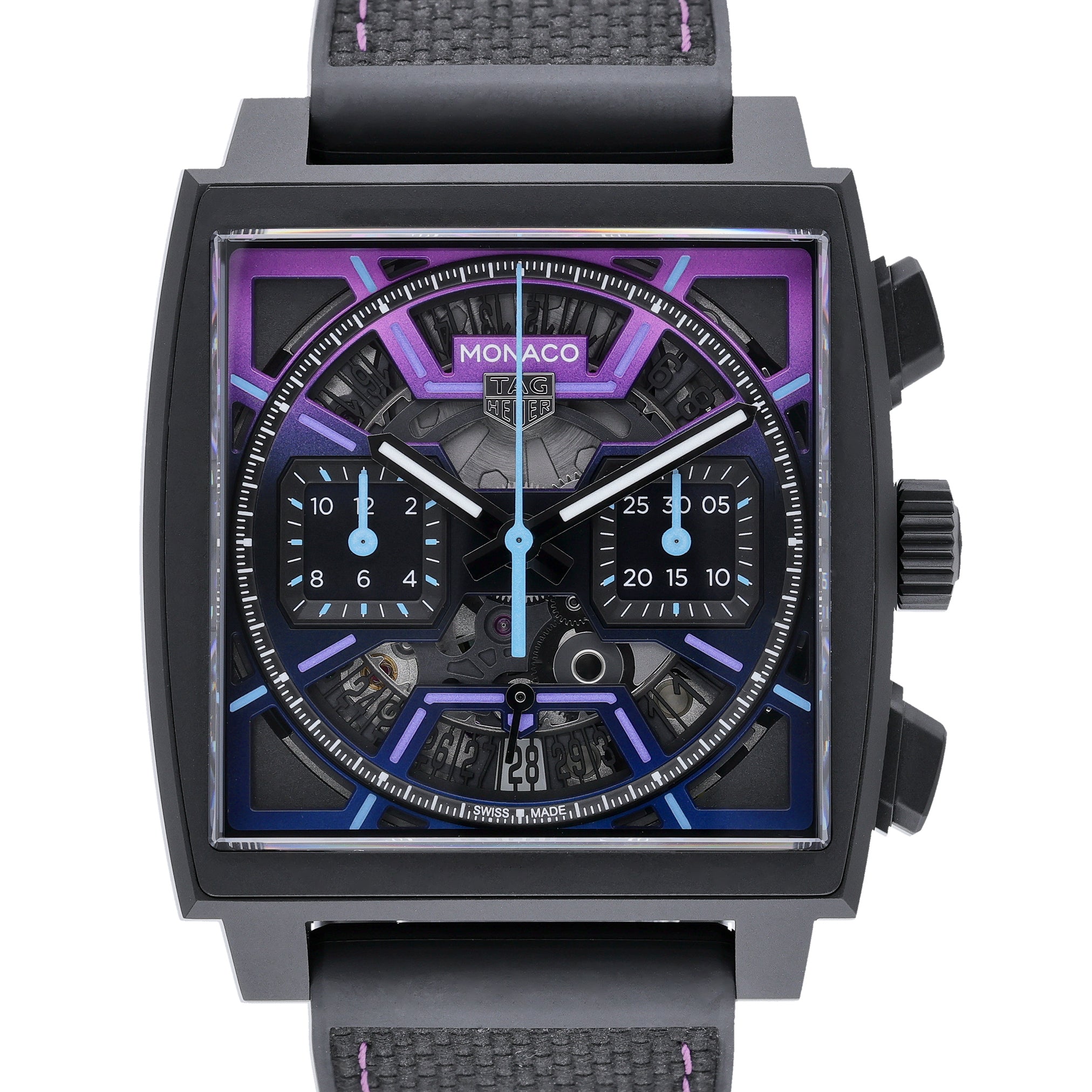 Tag Heuer Monaco Chronograph CBL218E.FT6312 with skeleton dial and titanium coated with black dlc case