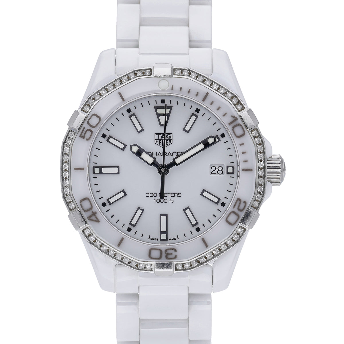 Tag Heuer Aquaracer WAY1396 with white dial and ceramic case