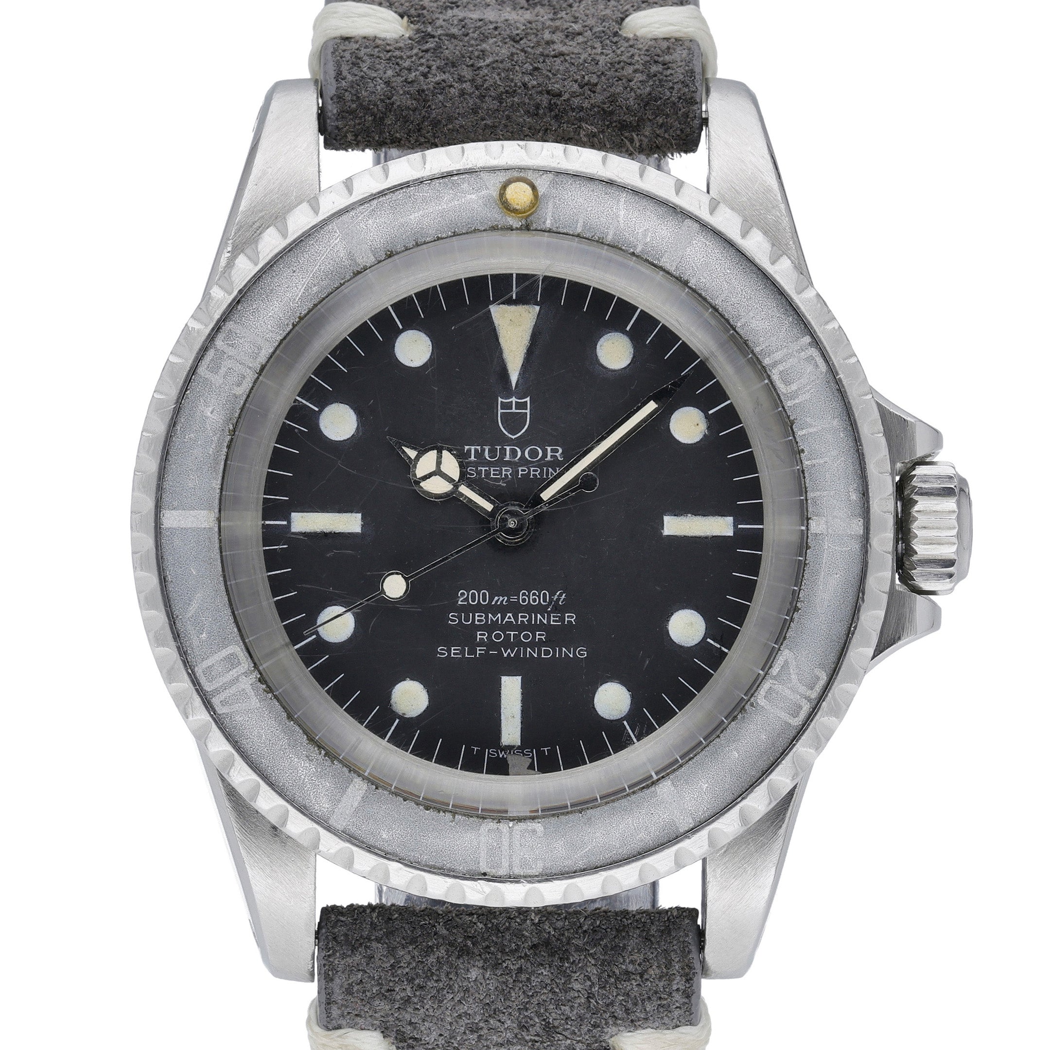 Tudor Submariner 7928 with black dial and steel case