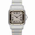 Cartier Santos Galbee 1566 with white dial and steel & yellow gold case