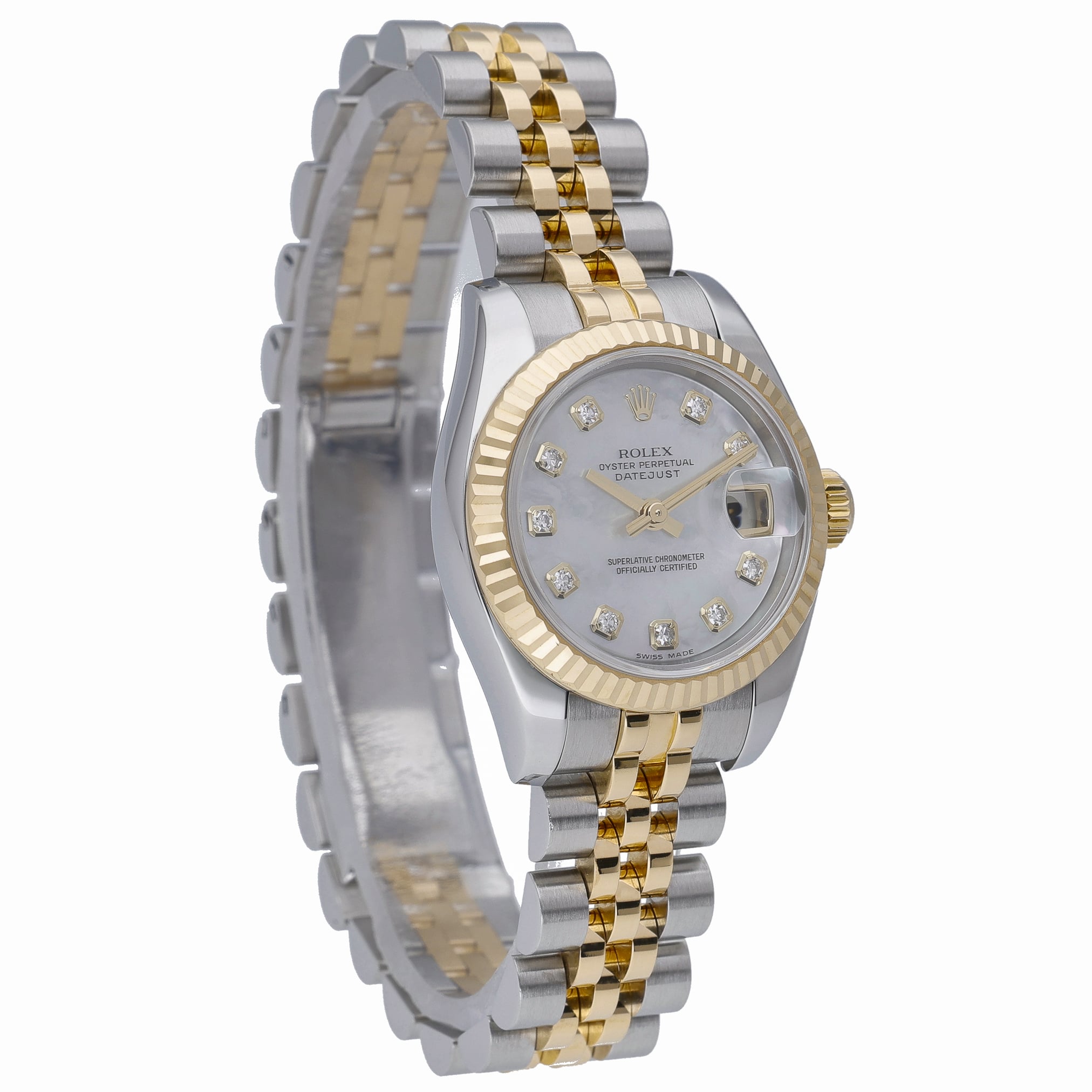 Rolex Datejust 26 179173 with white mop dial and steel & yellow gold case - product image 4