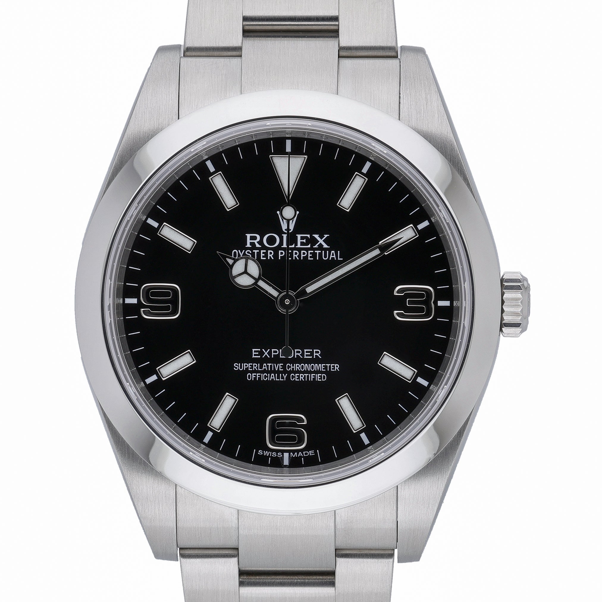 Rolex Explorer 214270 with black dial and oystersteel case