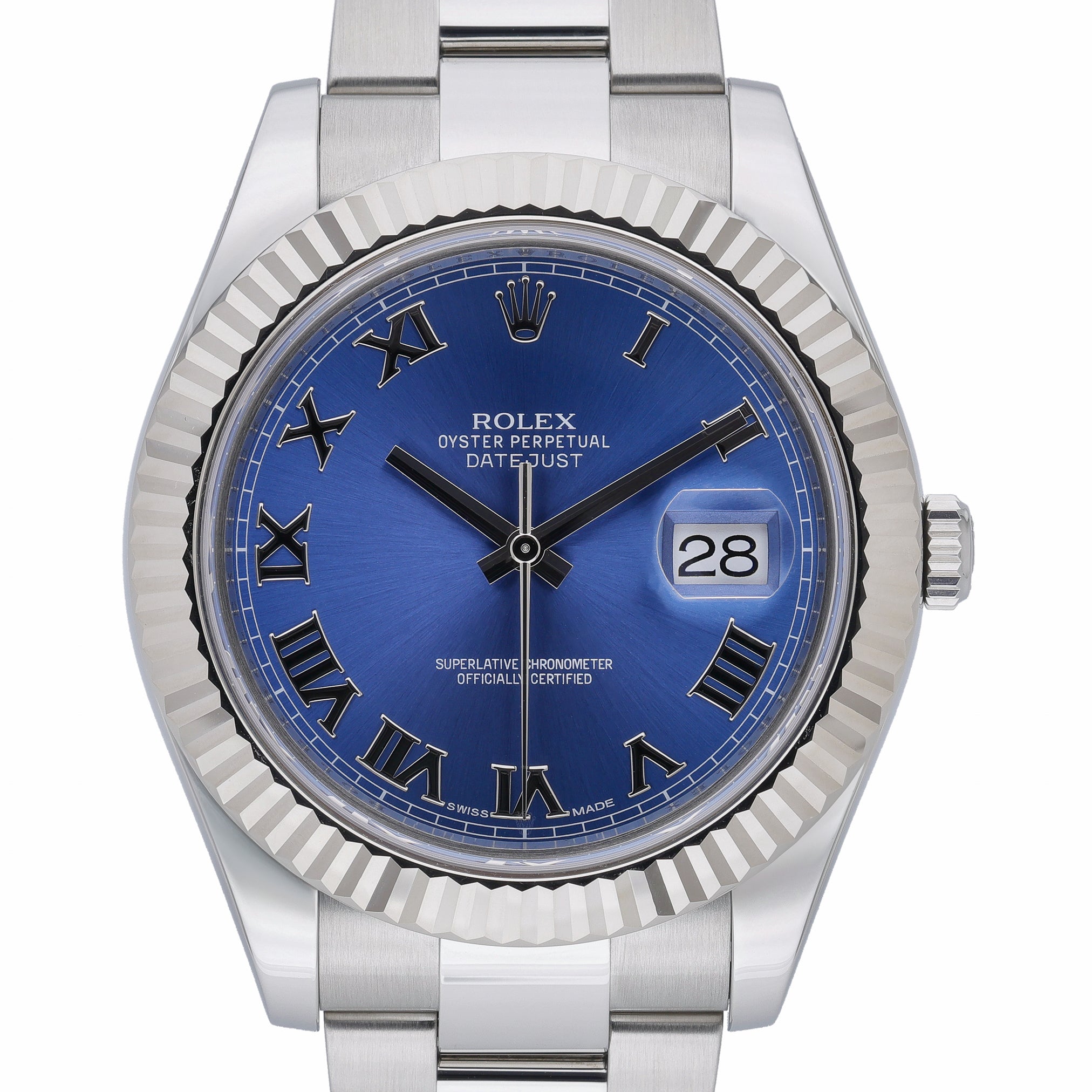 Rolex Datejust II 116334 with blue dial and steel & white gold case