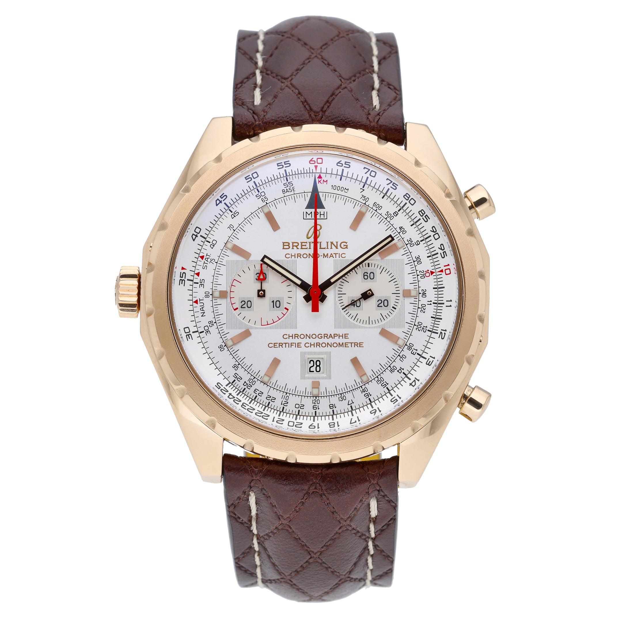 Breitling Chrono-Matic H42360 with silver dial and 18ct rose gold case - product image 2