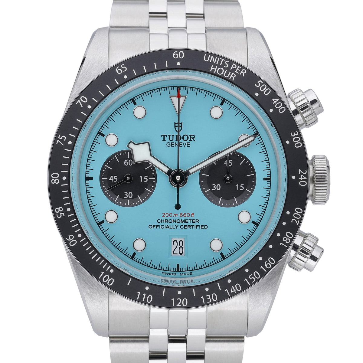 Tudor Black Bay Chrono 79360N with turquoise dial and steel case