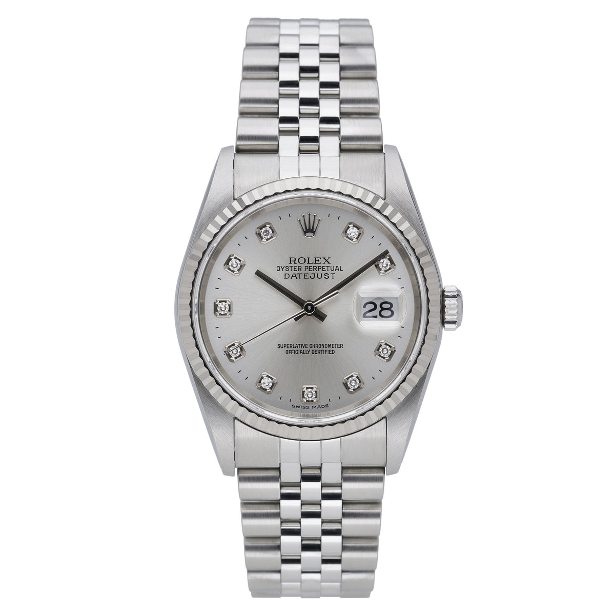 Rolex Datejust 16234 with silver dial and steel & white gold case - product image 2