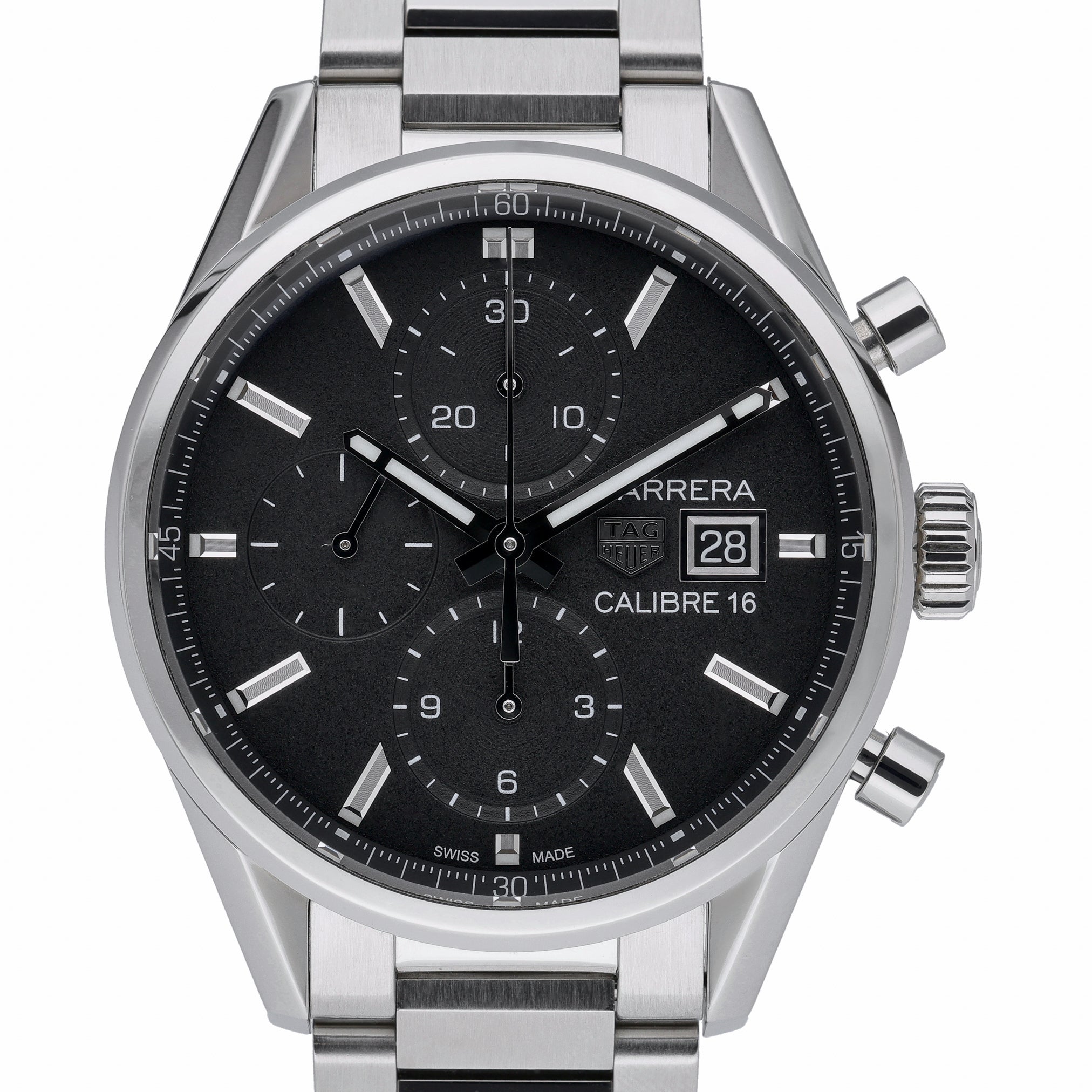 Tag Heuer Calibre 16 CBK2110 with black dial and steel case