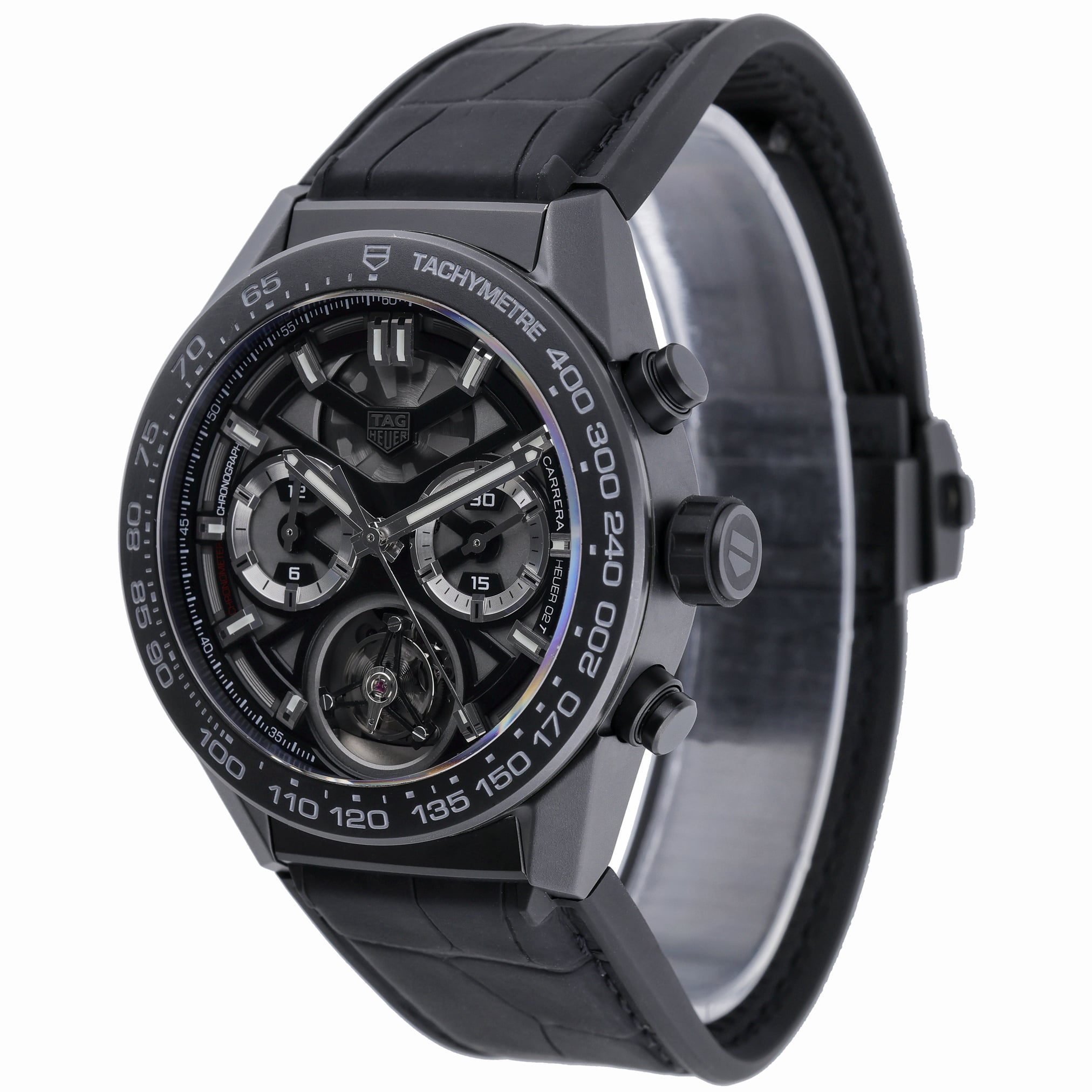 Tag Heuer Carrera 02T Tourbillon Chronograph CAR5A90.FC6415 with black dial and ceramic case - product image 3