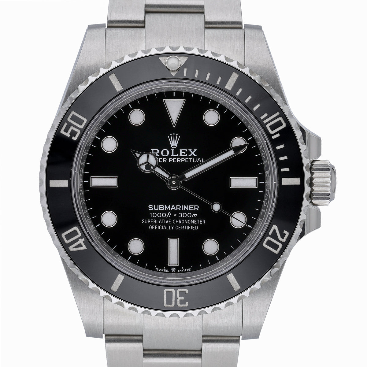 Rolex Submariner 124060 with black dial and oystersteel case