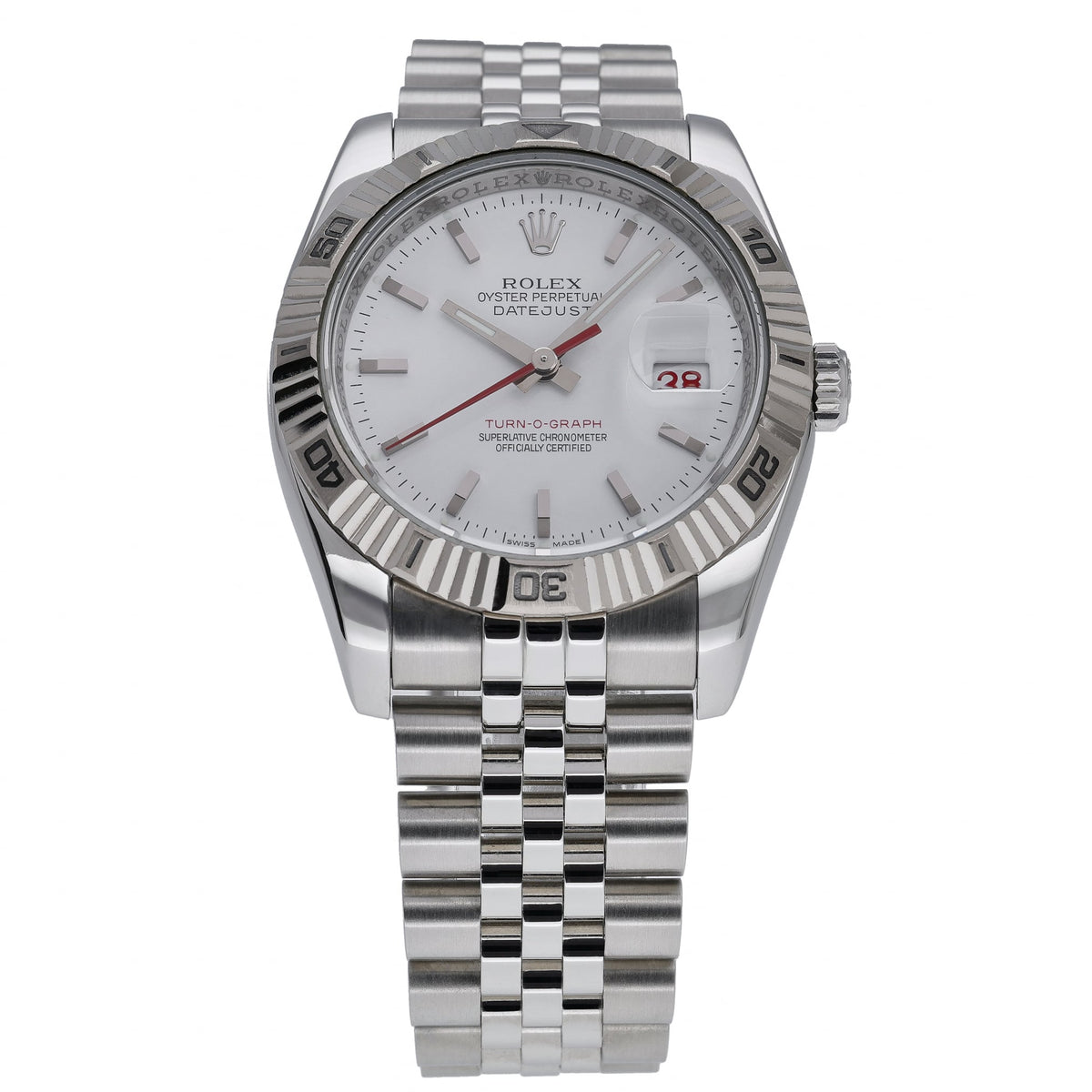 Rolex Turn-O-Graph 116264 with white dial and oystersteel and white gold case - product image 2