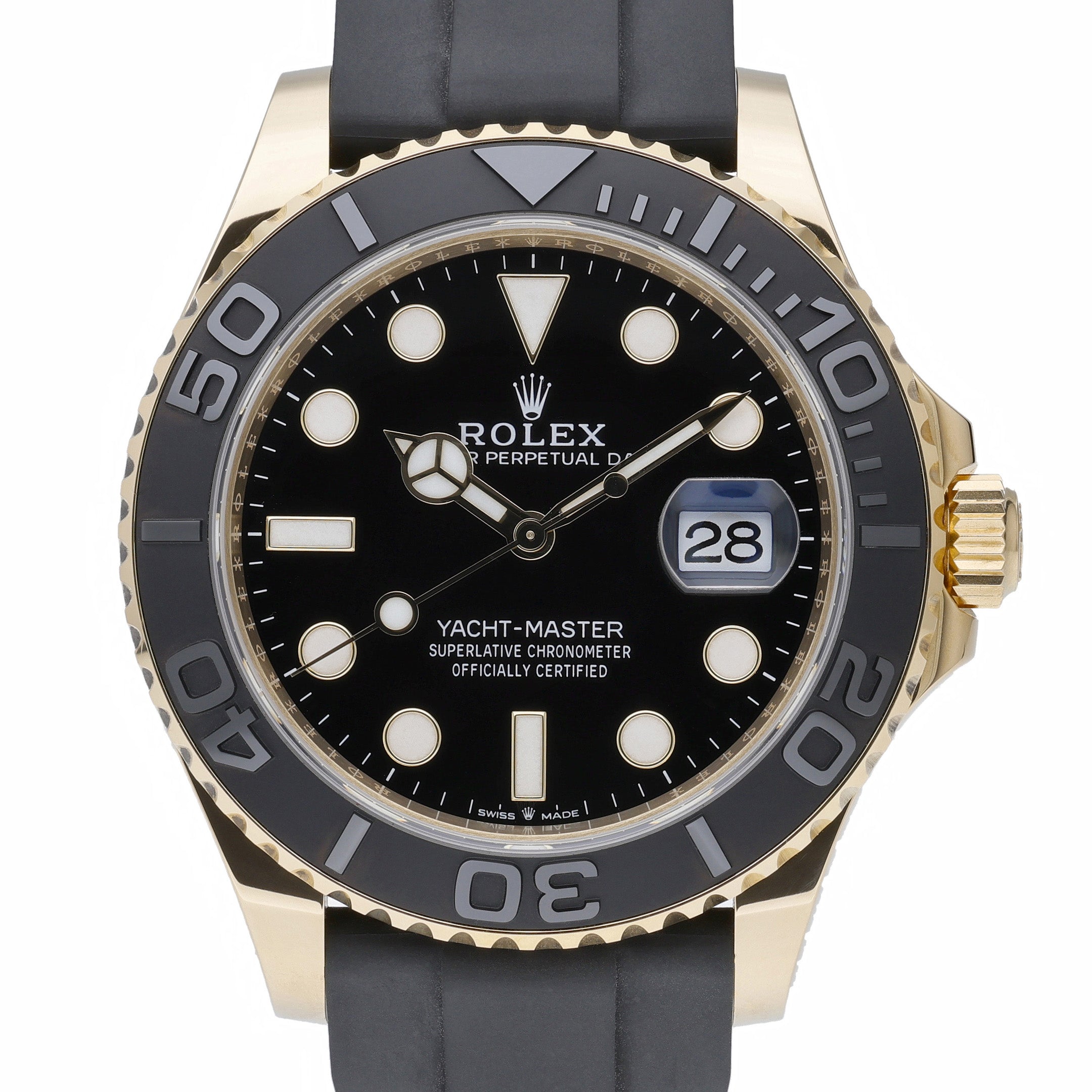 Rolex Yacht-Master II 226658 with black dial and 18ct yellow gold case