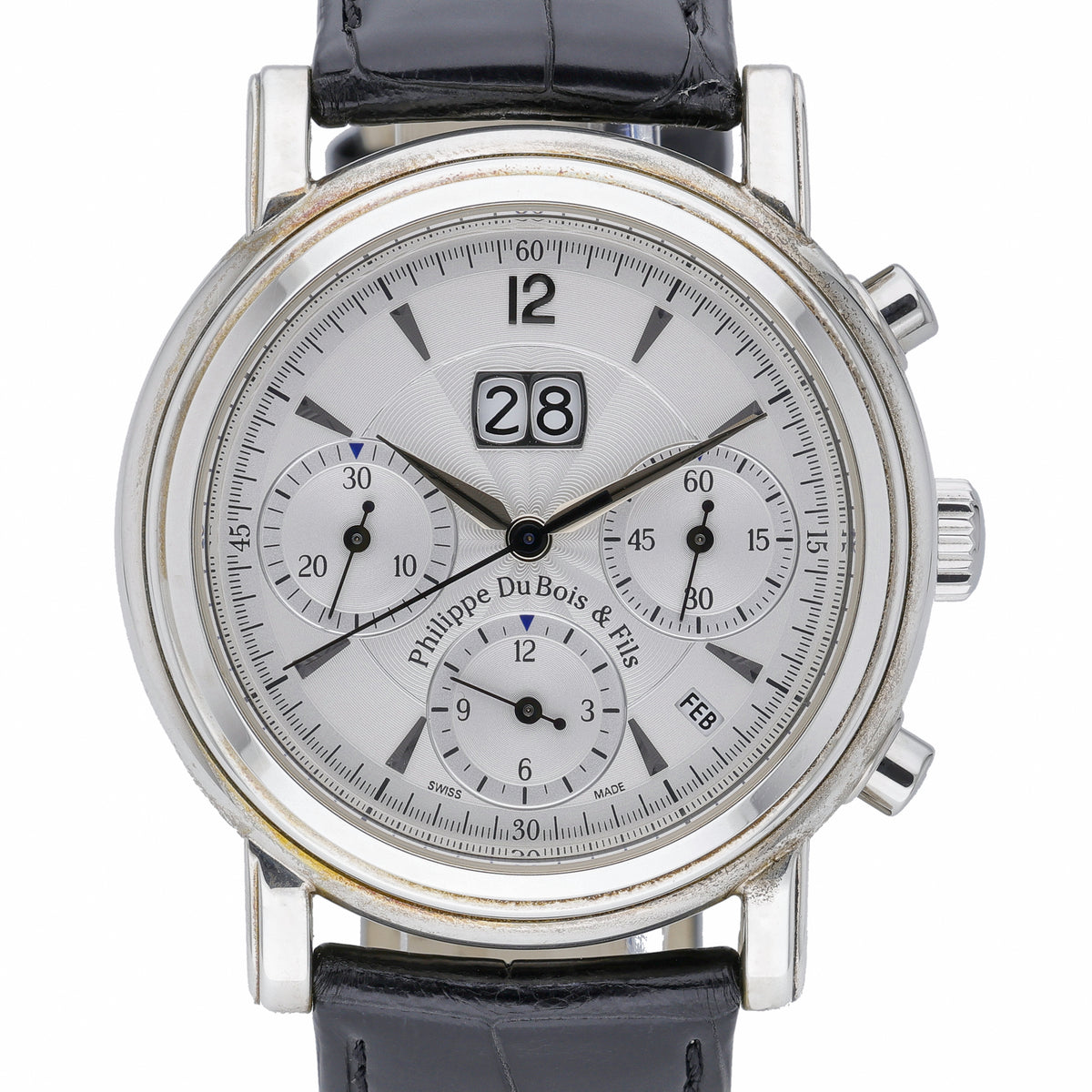 Philippe DuBois Grande Date Saphir 1785 with silver dial and silver case