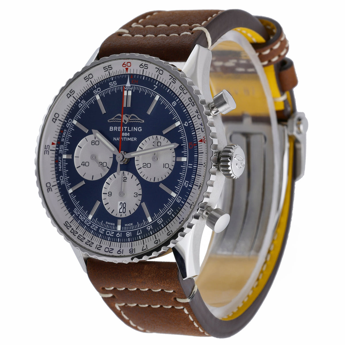 Breitling Navitimer 1 Chronograph GMT 46 AB0137211C1P1 with blue dial and steel case - product image 3