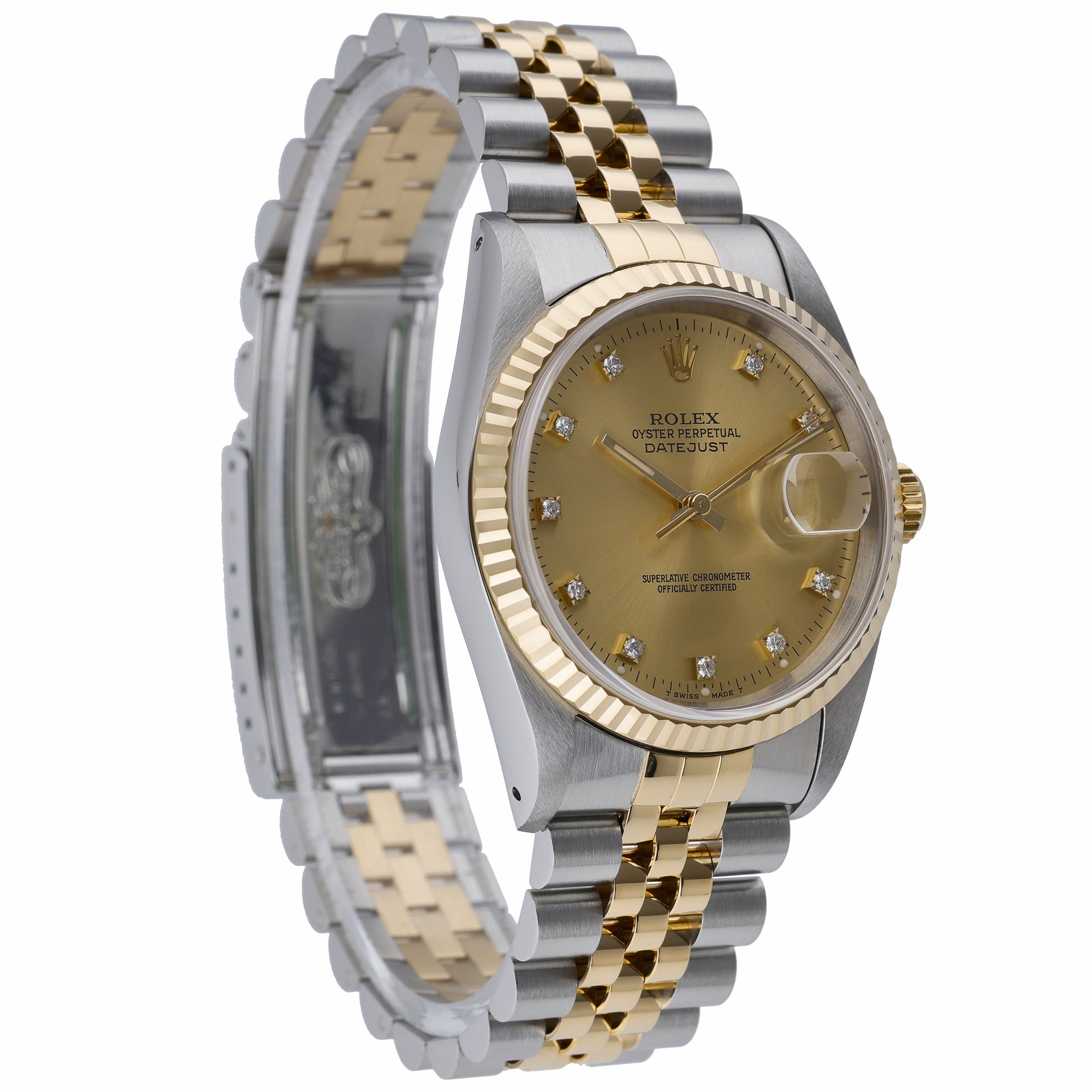 Rolex Datejust 16233 with champagne dial and steel & yellow gold case - product image 4