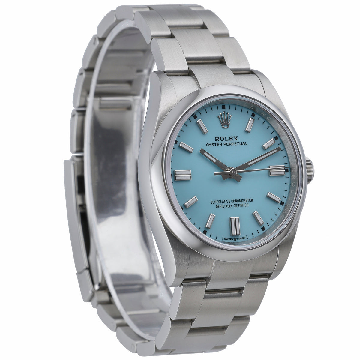 Rolex Oyster Perpetual 126000 with tiffany blue dial and oystersteel case - product image 4