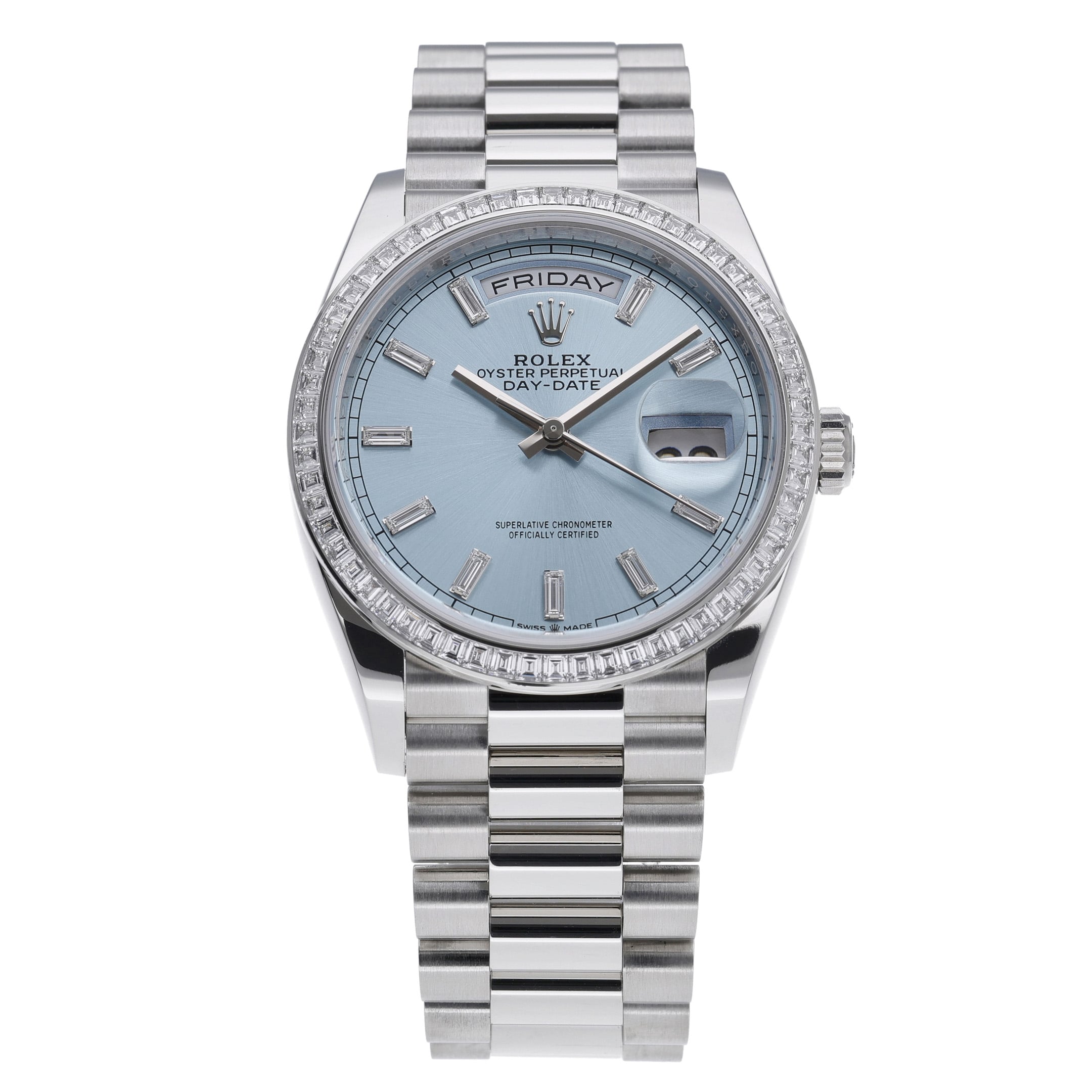 Rolex Day-Date 36 128396TBR with ice blue dial and platinum case - product image 3