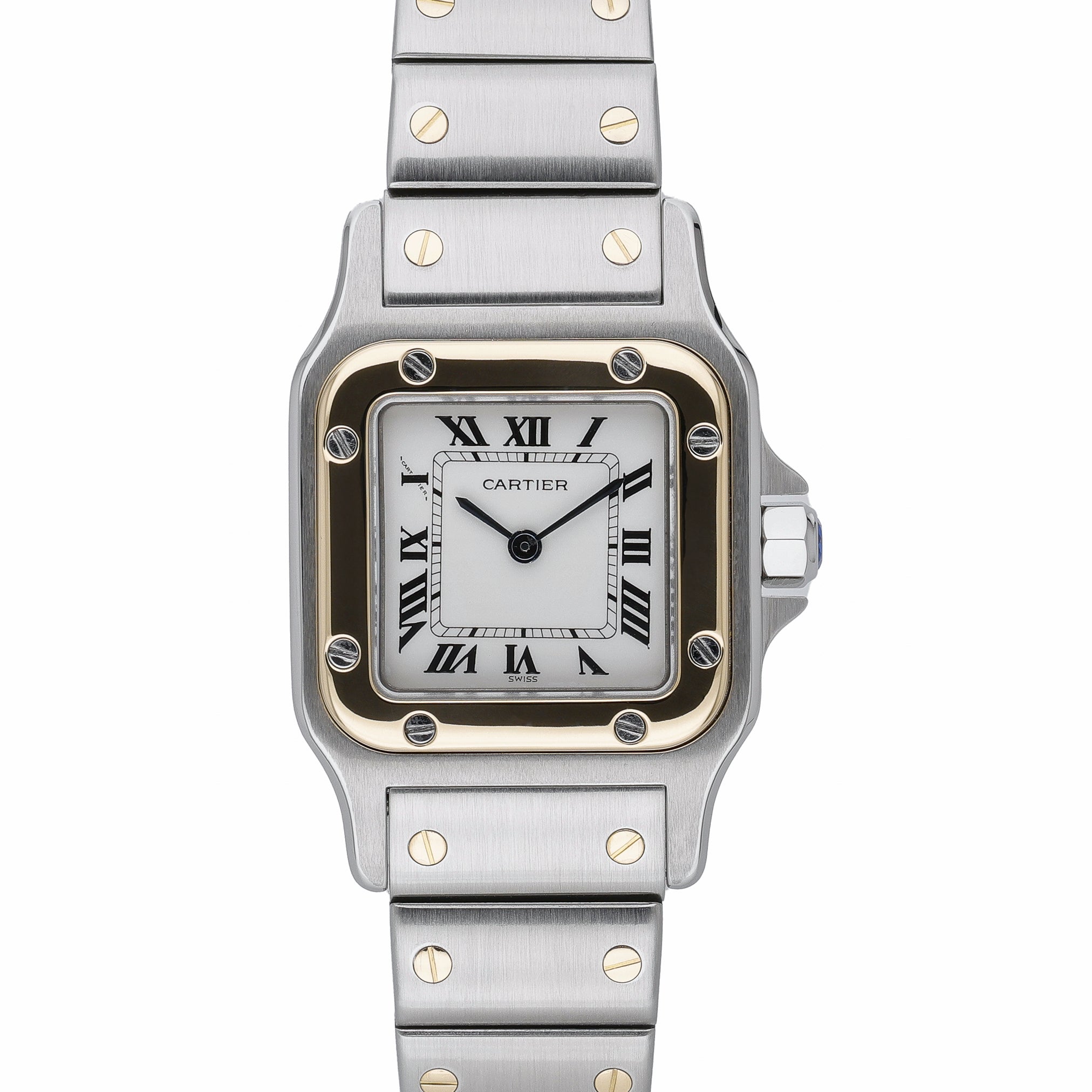 Cartier Santos 166930 with white dial and steel & yellow gold case
