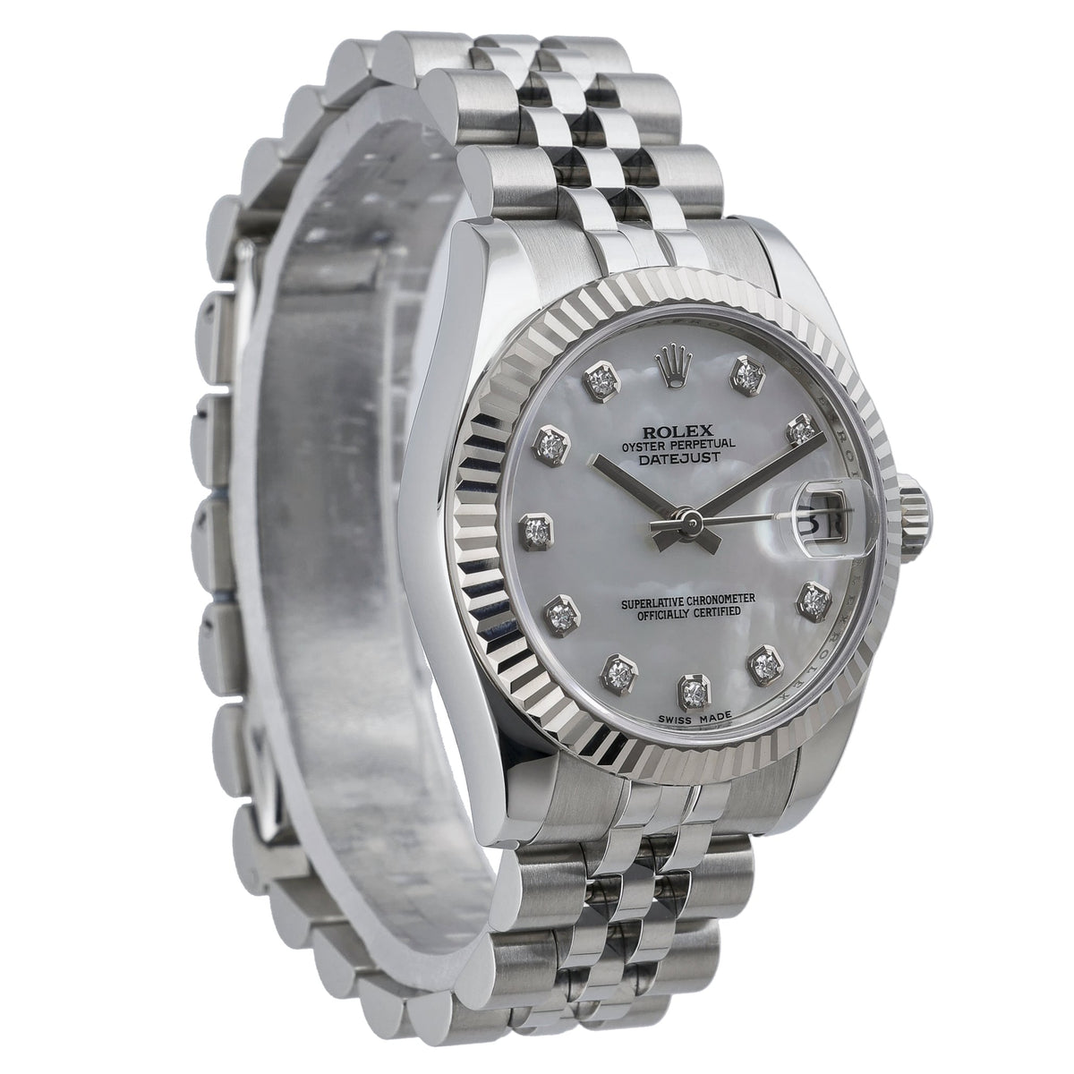 Rolex Datejust 178274 with white mop dial and steel & white gold case - product image 4