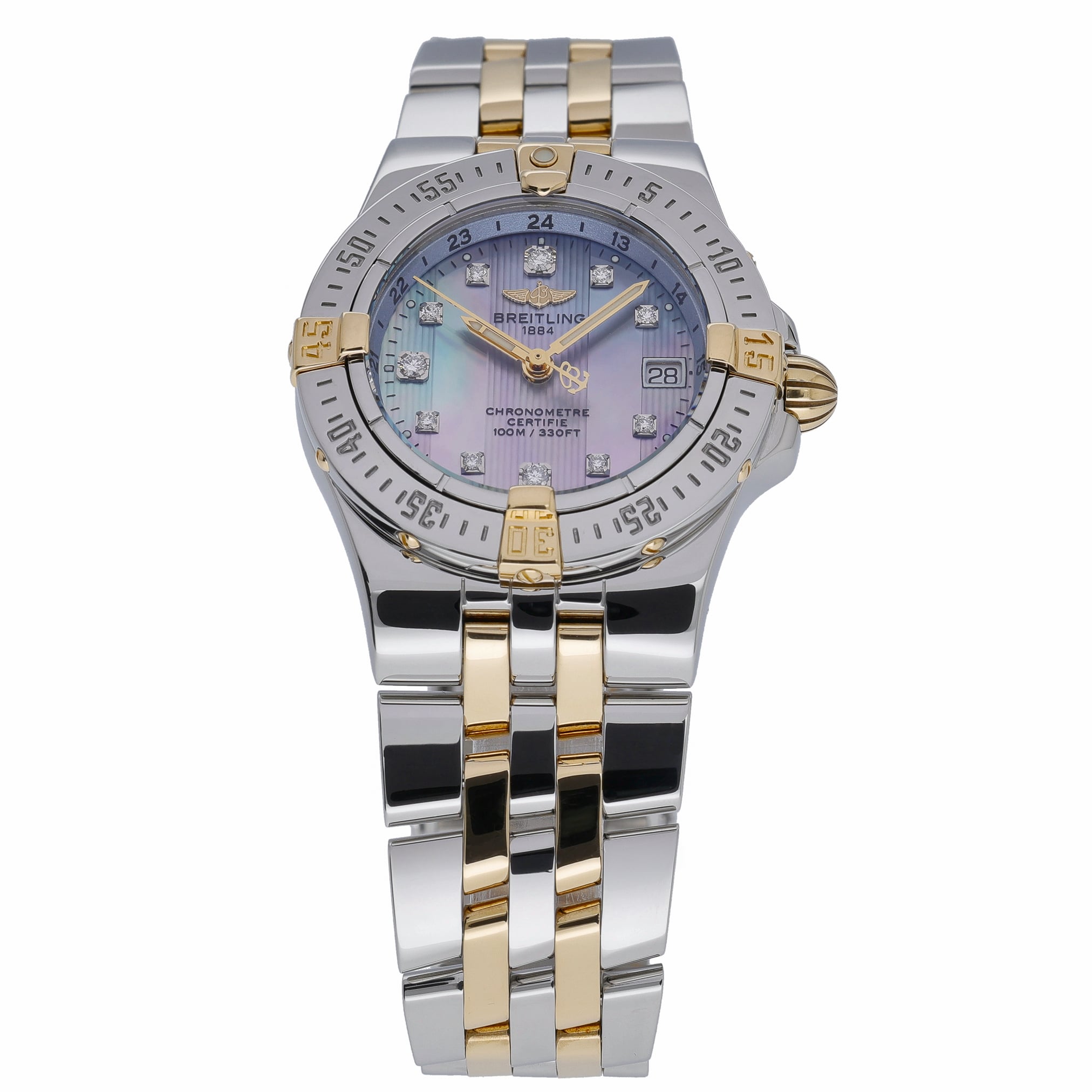 Breitling Starliner B71340 with mop diamond dial dial and steel & yellow gold case - product image 2